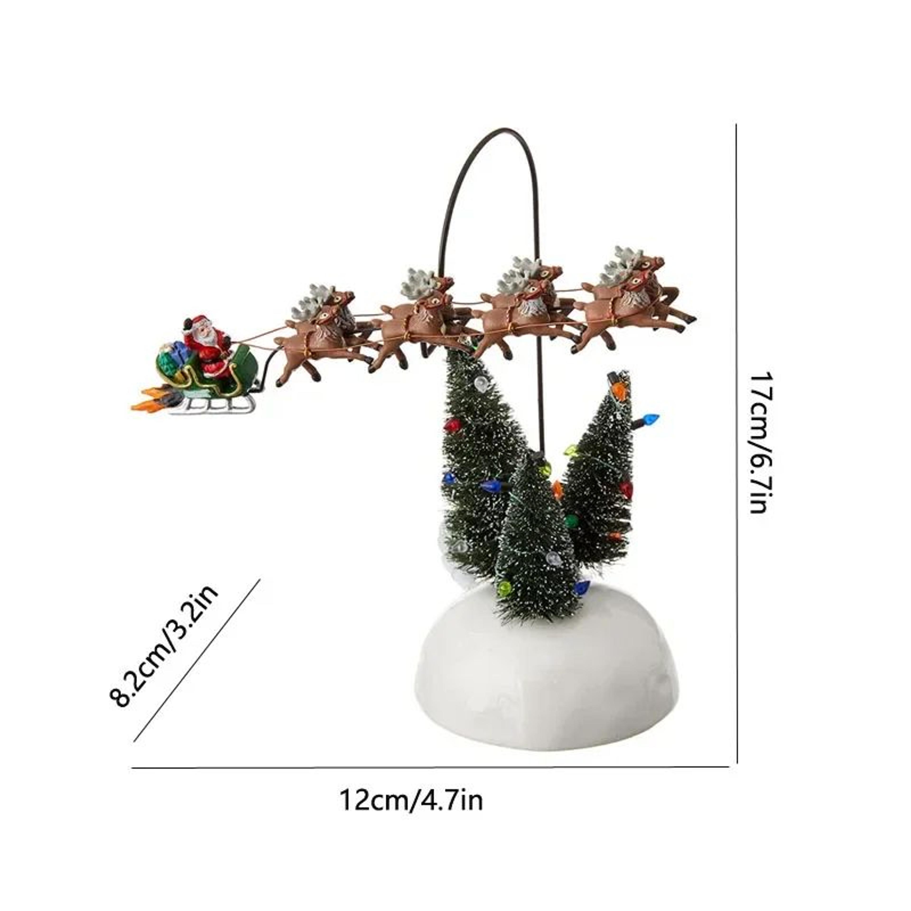 Mini Christmas Resin House Decoration  Santa Claus Figurines  Lighted Holiday Village Decor 9