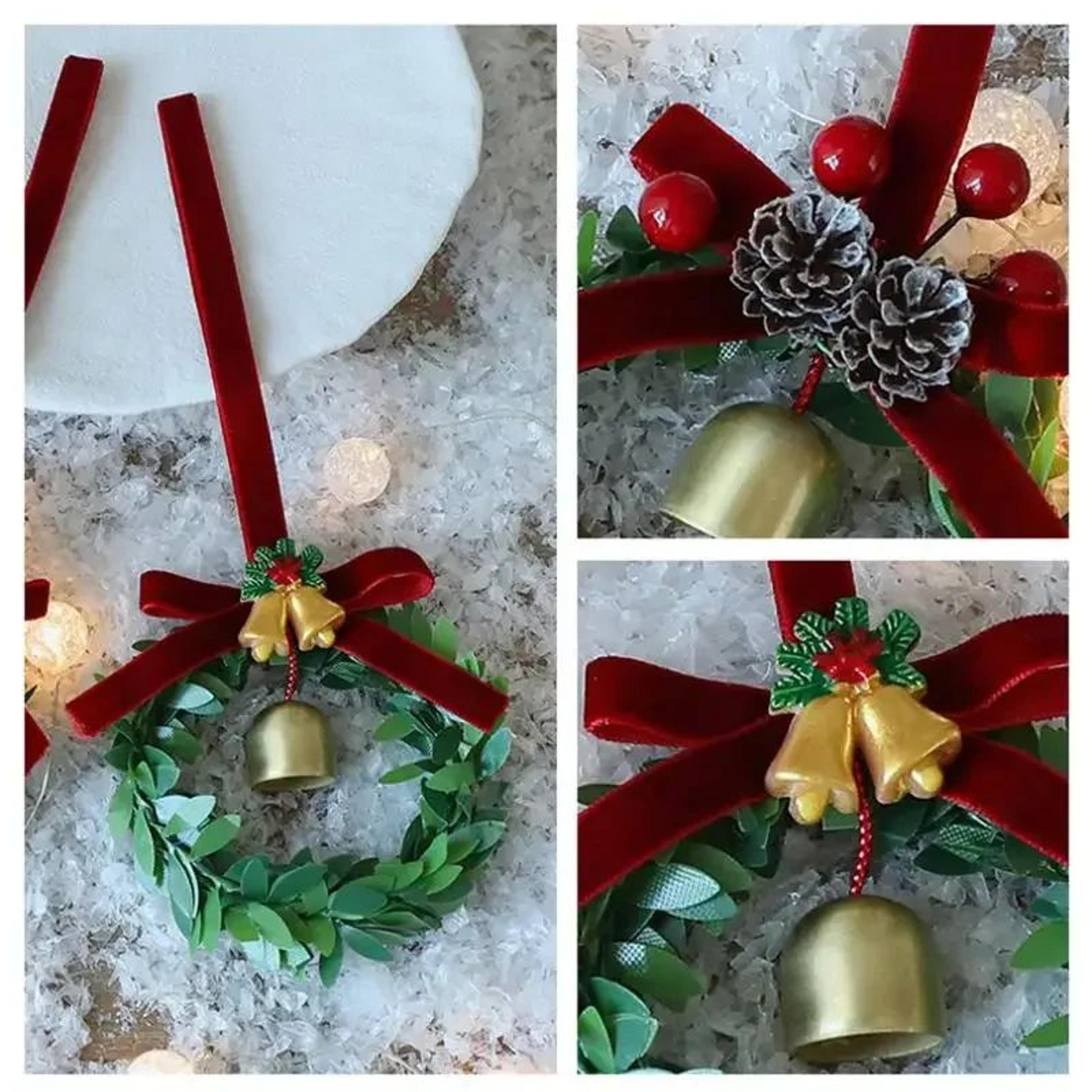 Mini 1 12 Dollhouse Christmas Wreath And Garland Decoration 2
