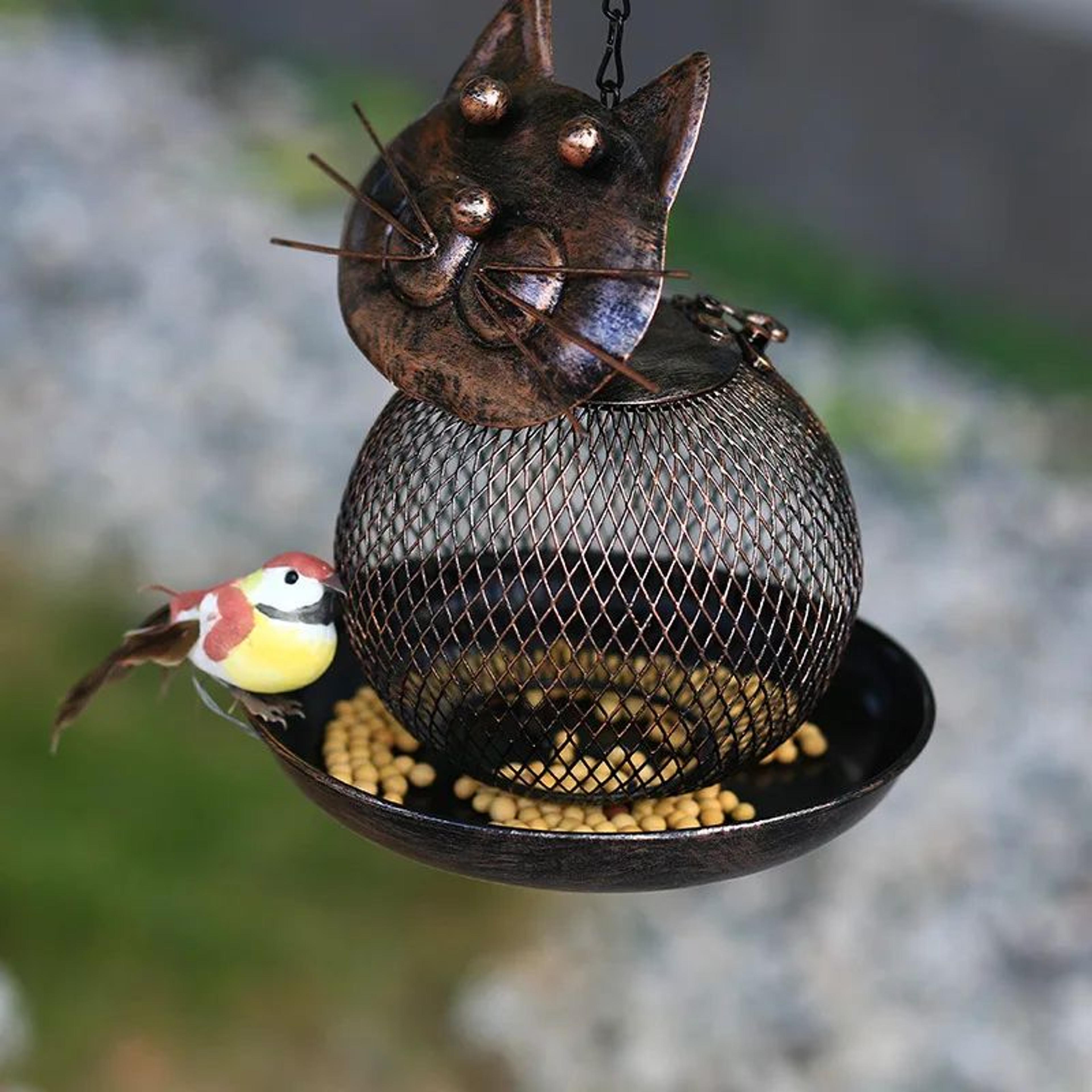 large-capacity metal bird feeder – squirrel-proof outdoor hanging feeder