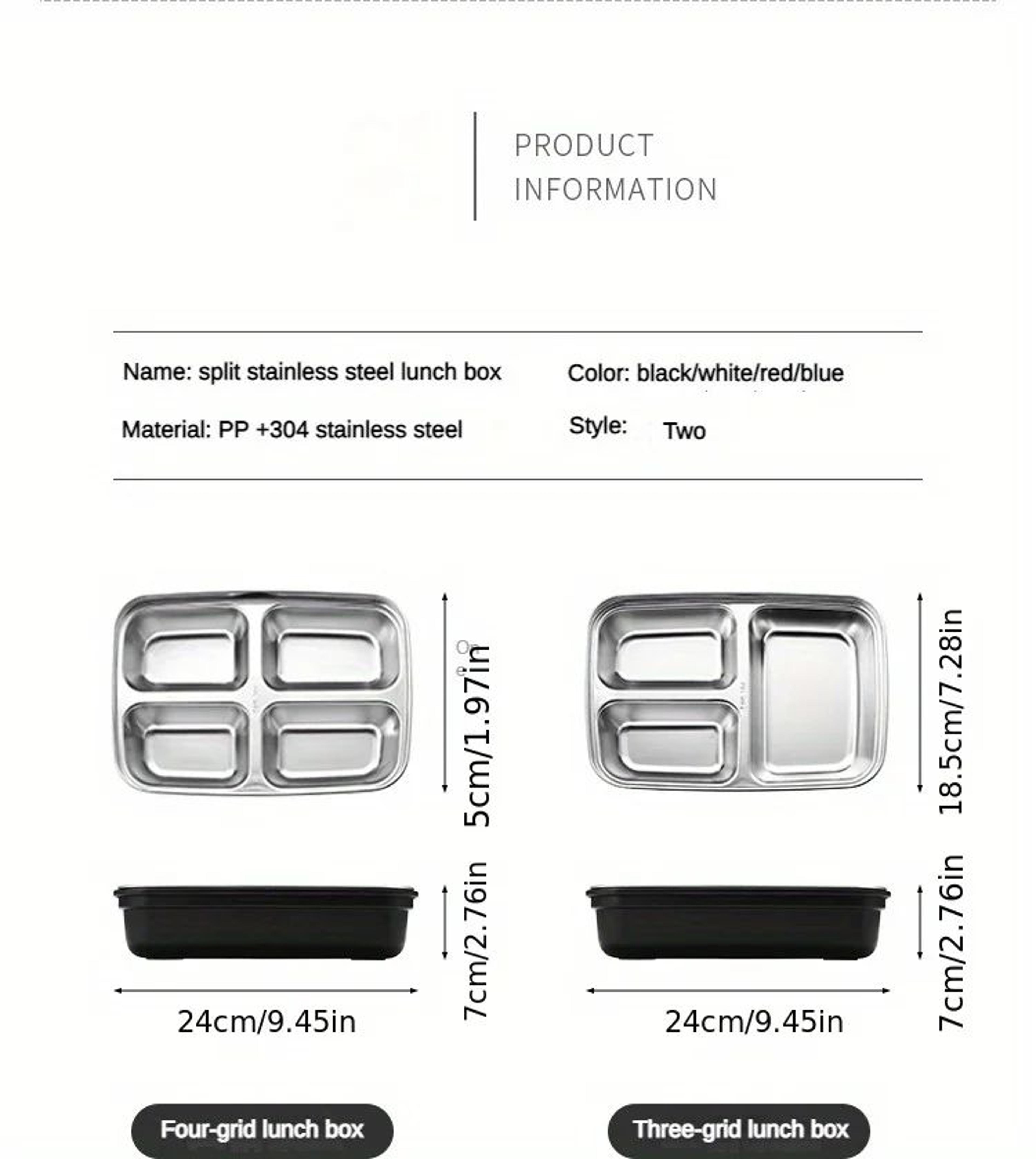 Leak Proof Stainless Steel Lunch Box  Durable 3 Or 4 Compartment Bento Container For Students And O 7