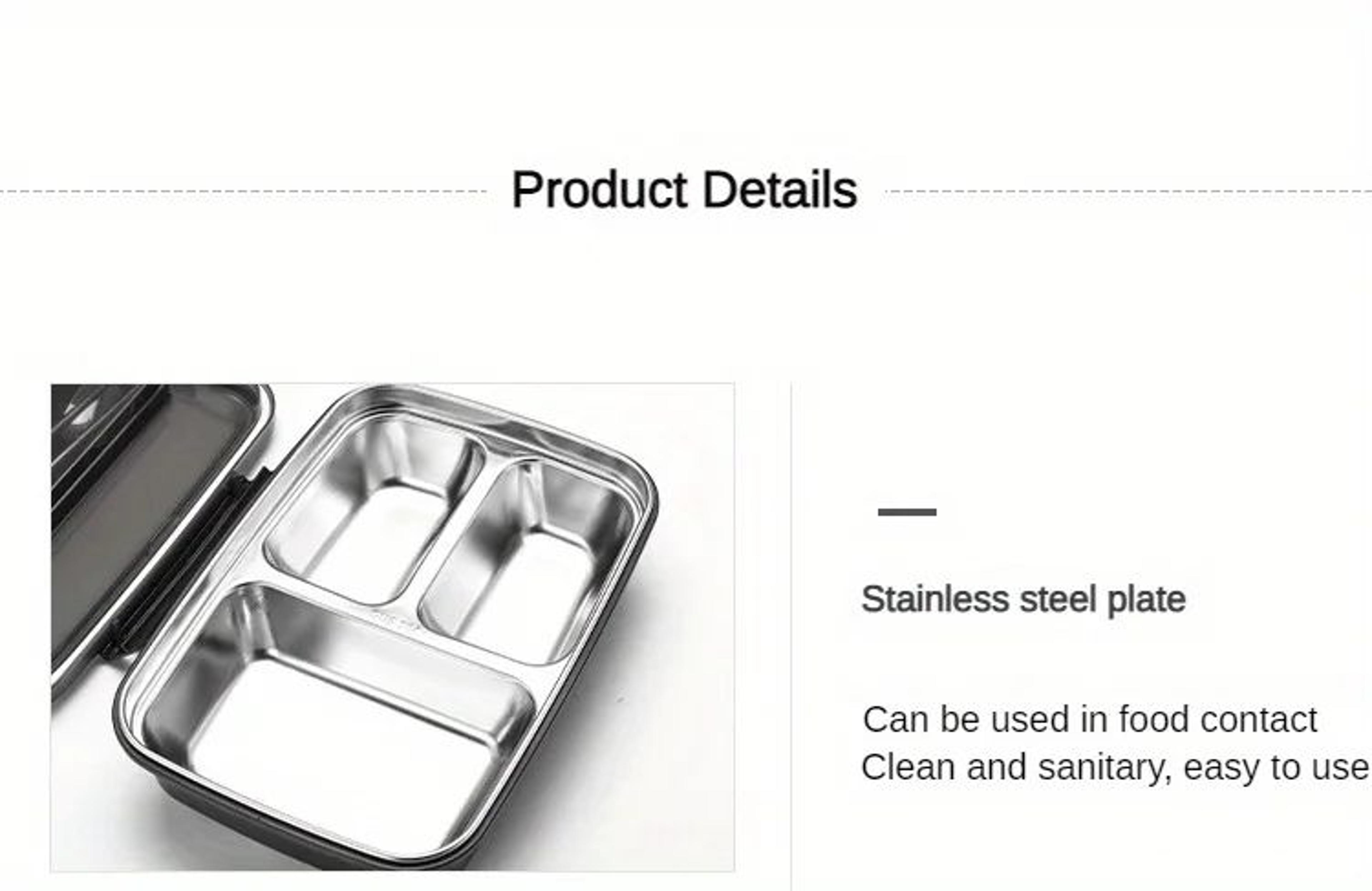 Leak Proof Stainless Steel Lunch Box  Durable 3 Or 4 Compartment Bento Container For Students And O 14