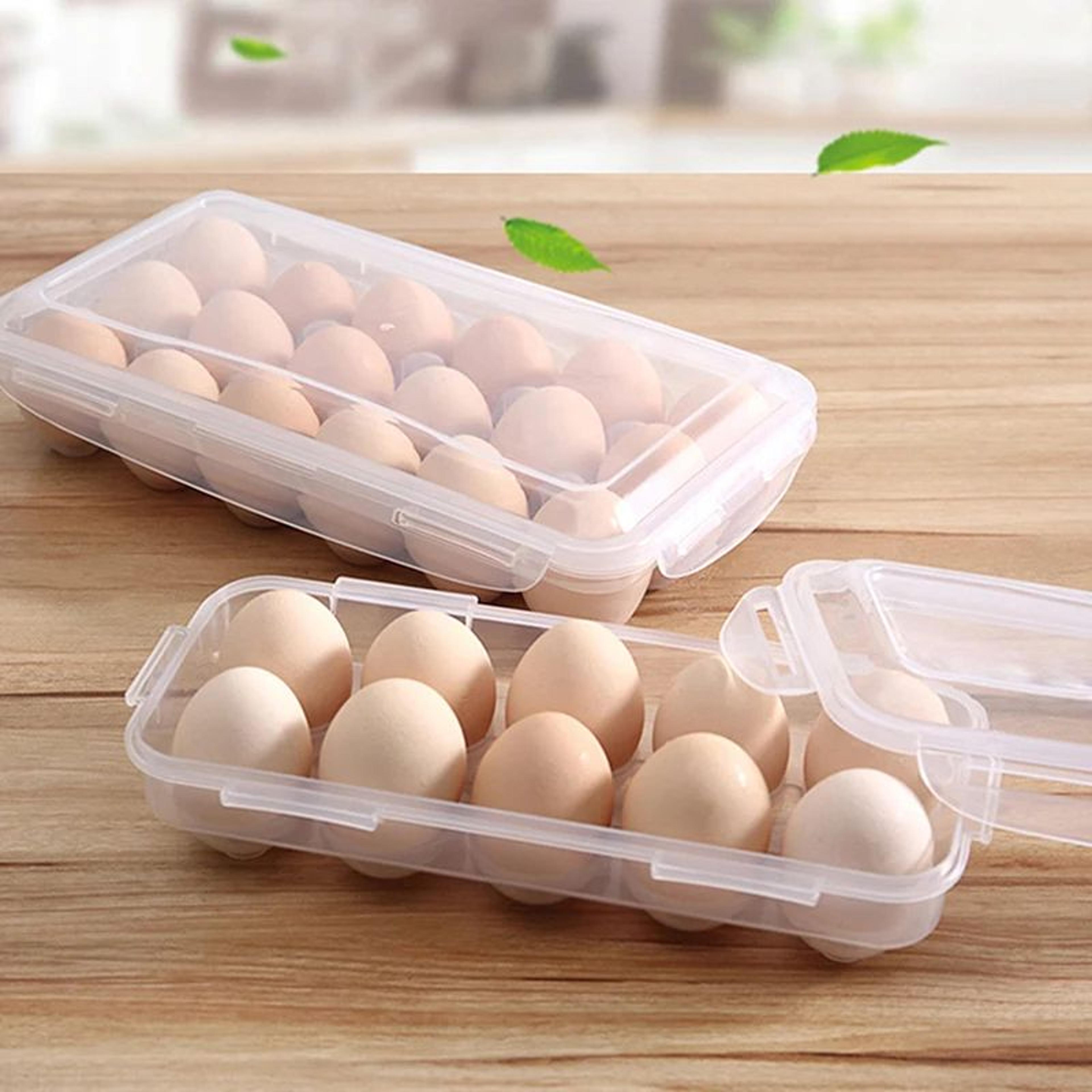 Egg Storage Box With Lid Refrigerator Egg Organizer Tray 4