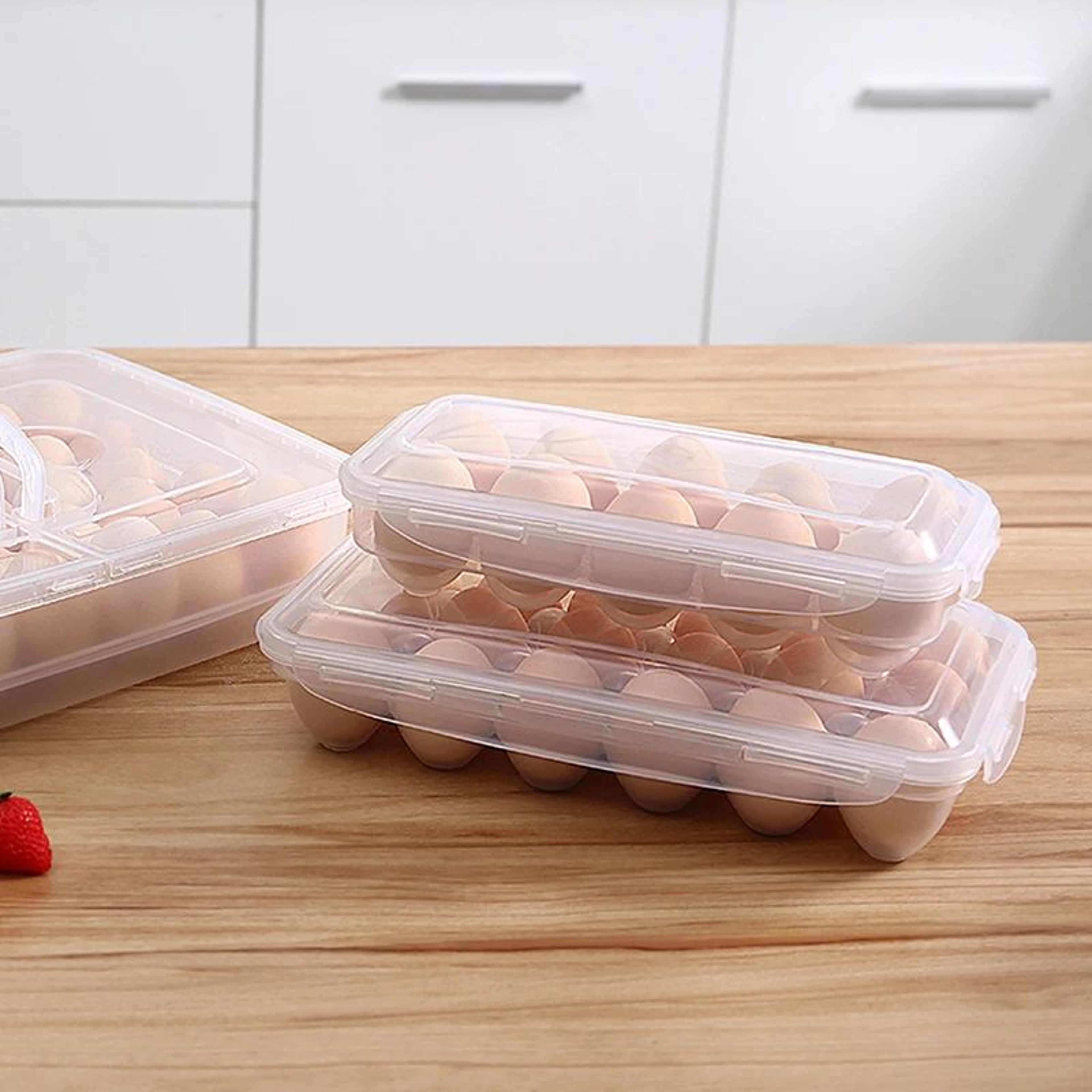 Egg Storage Box With Lid Refrigerator Egg Organizer Tray 6