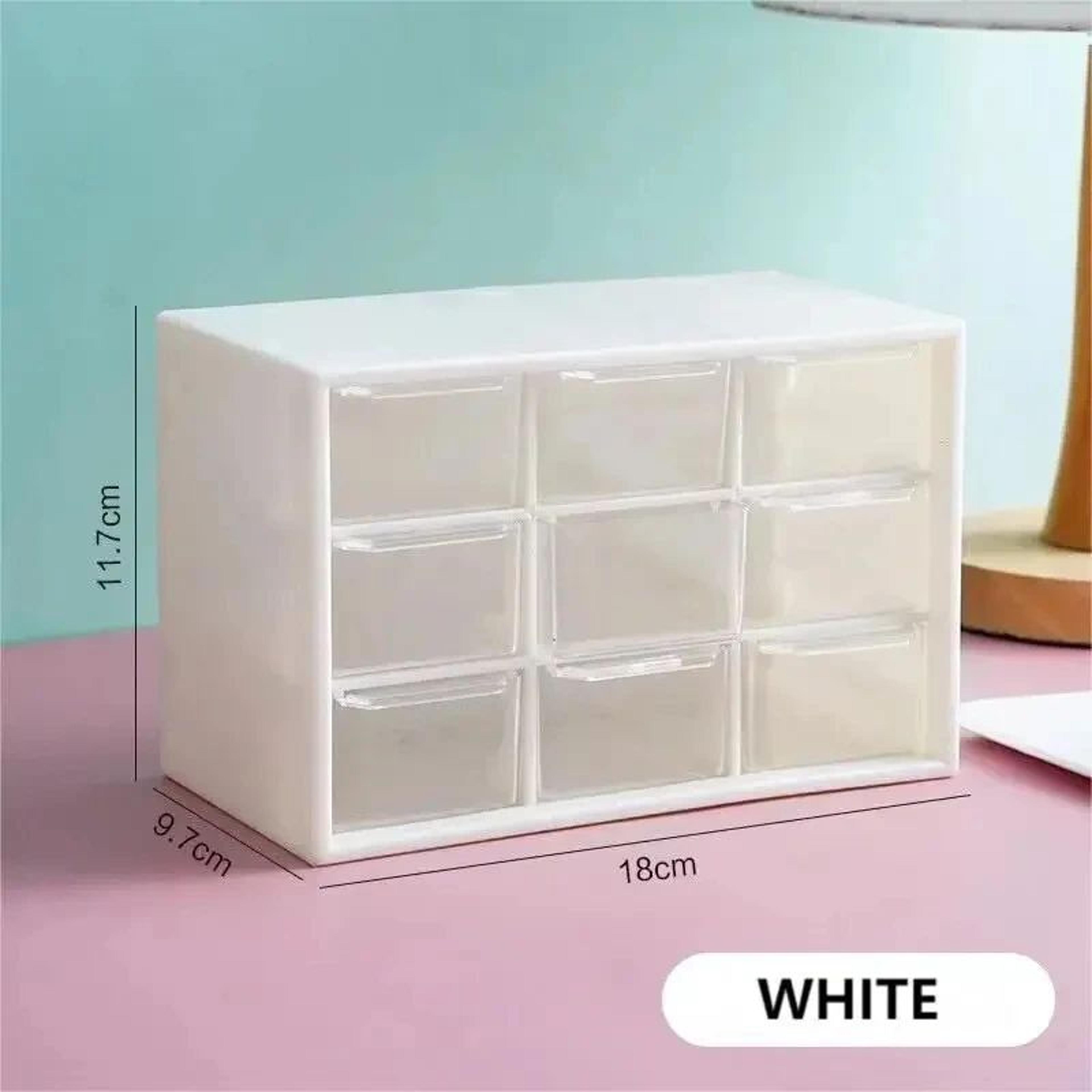 White Desktop Organizer With Drawer Storage 1