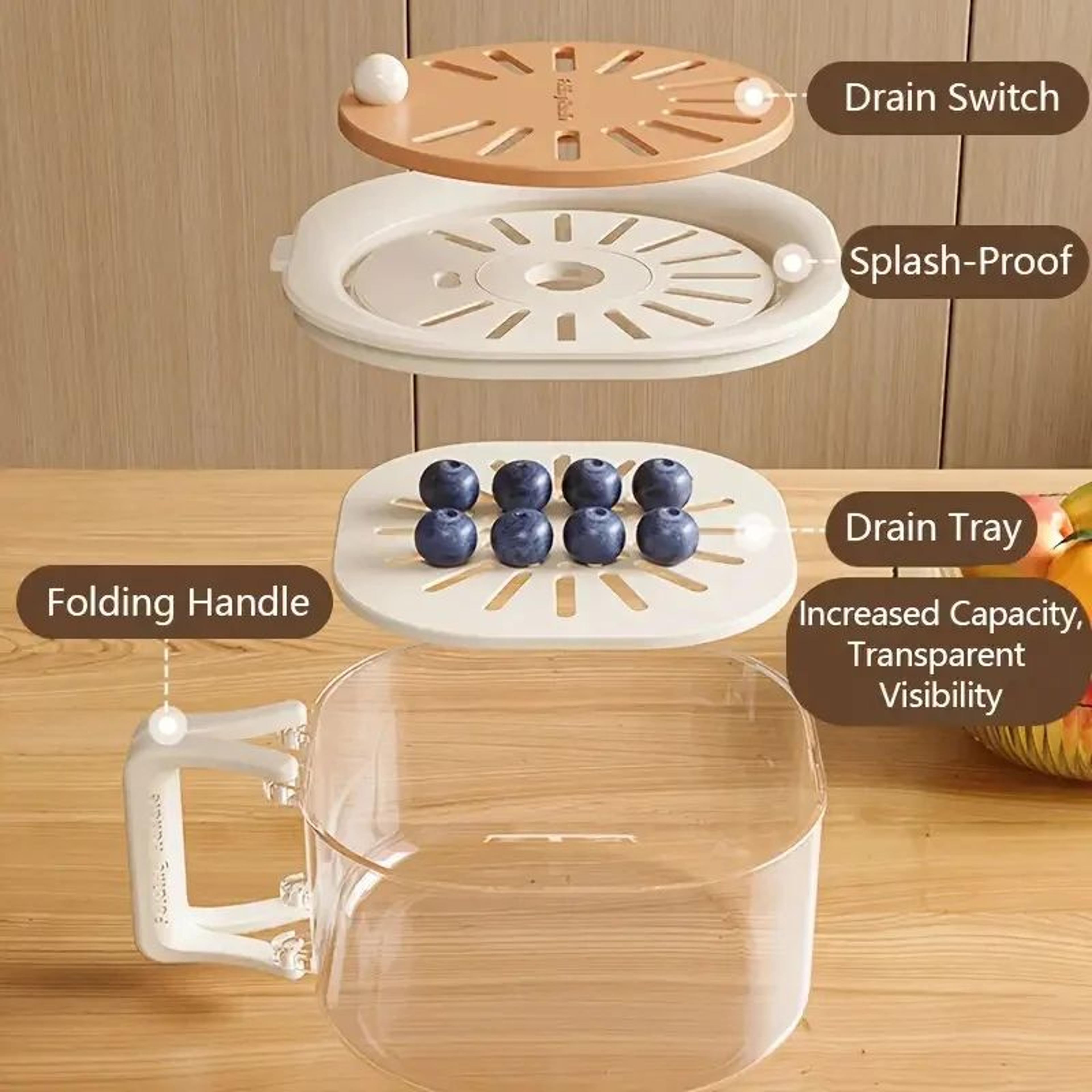 2 In 1 Double Layer Fruit Drainer Basket 4