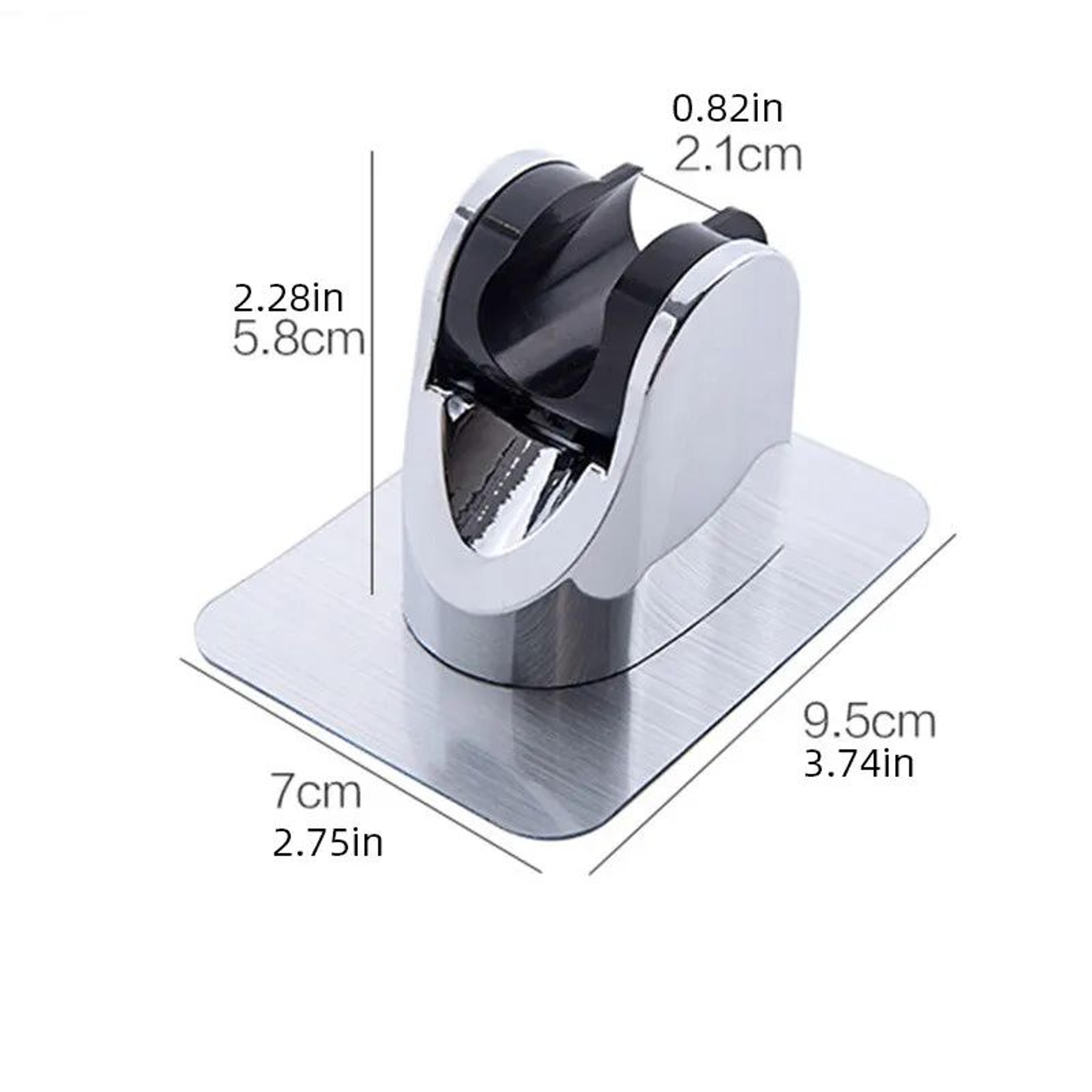 Punch Free Adjustable Universal Showerhead Holder Silver Black 4