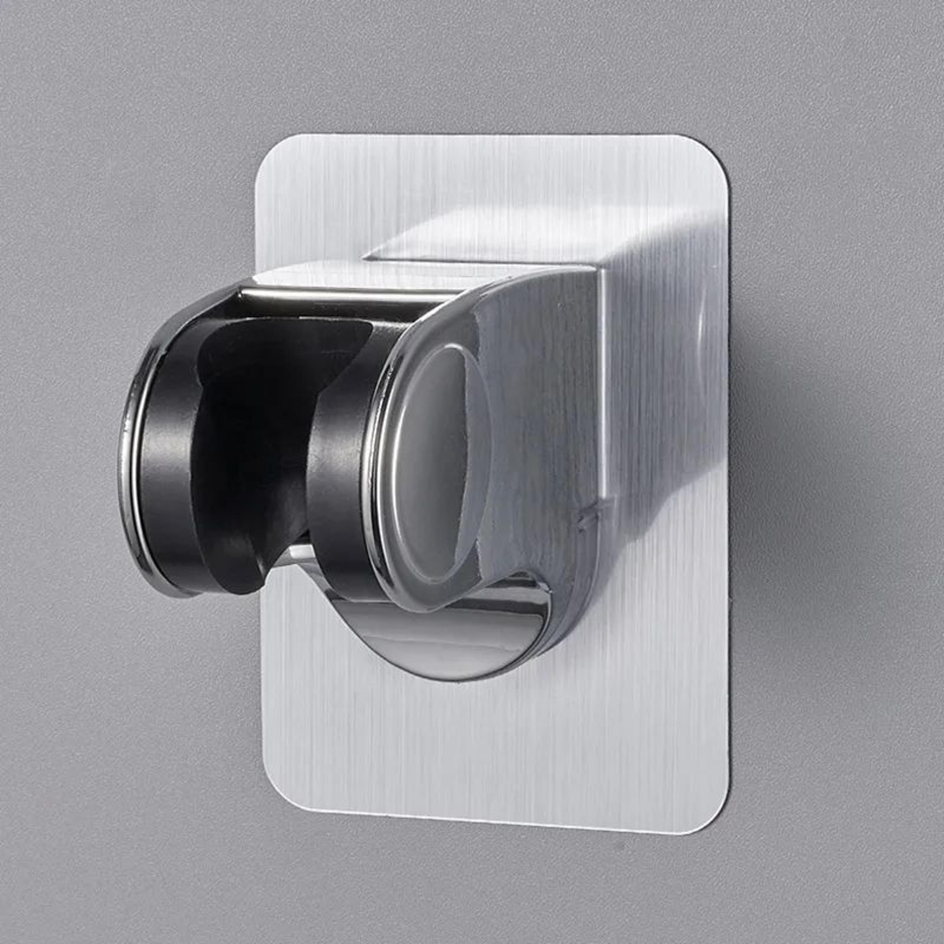 Punch Free Adjustable Universal Showerhead Holder Silver Black 5