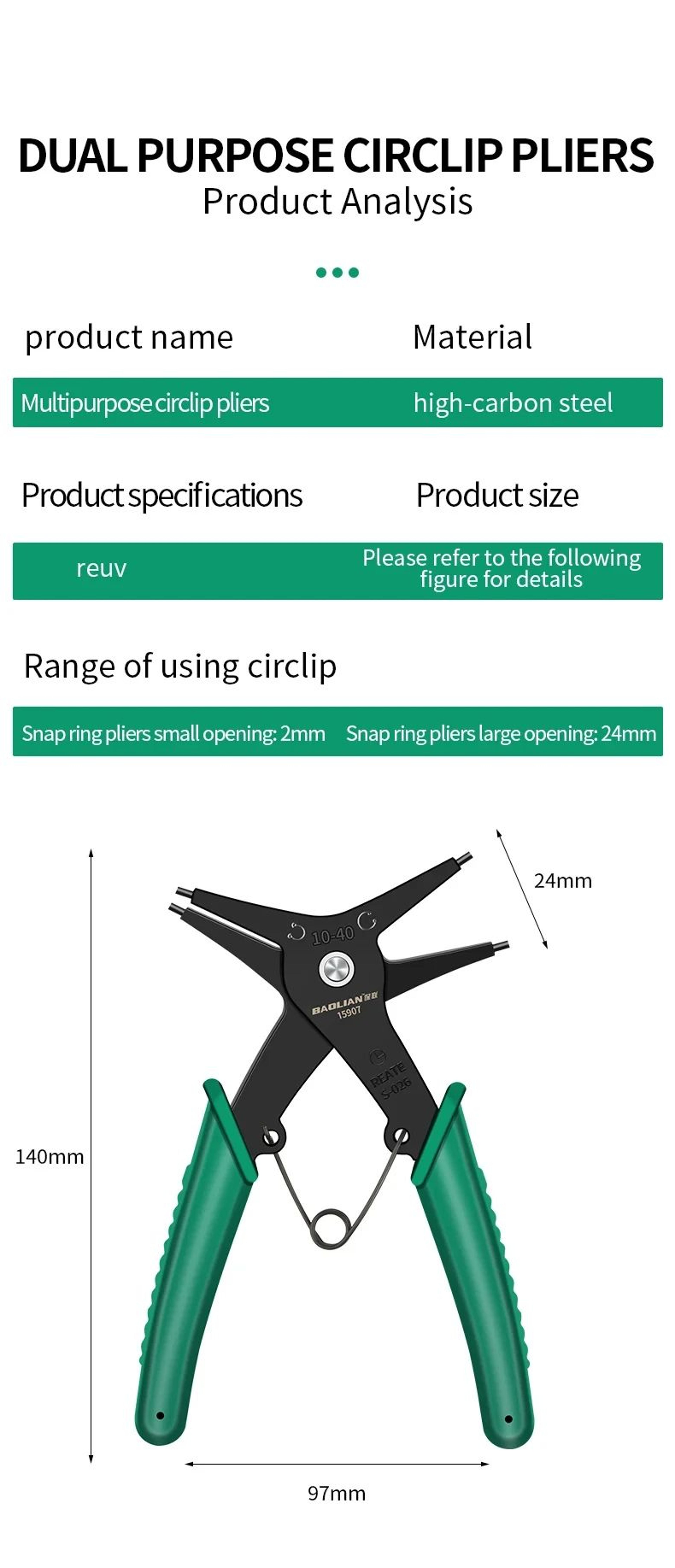 Multifunction Snap Ring Circlip Pliers 10