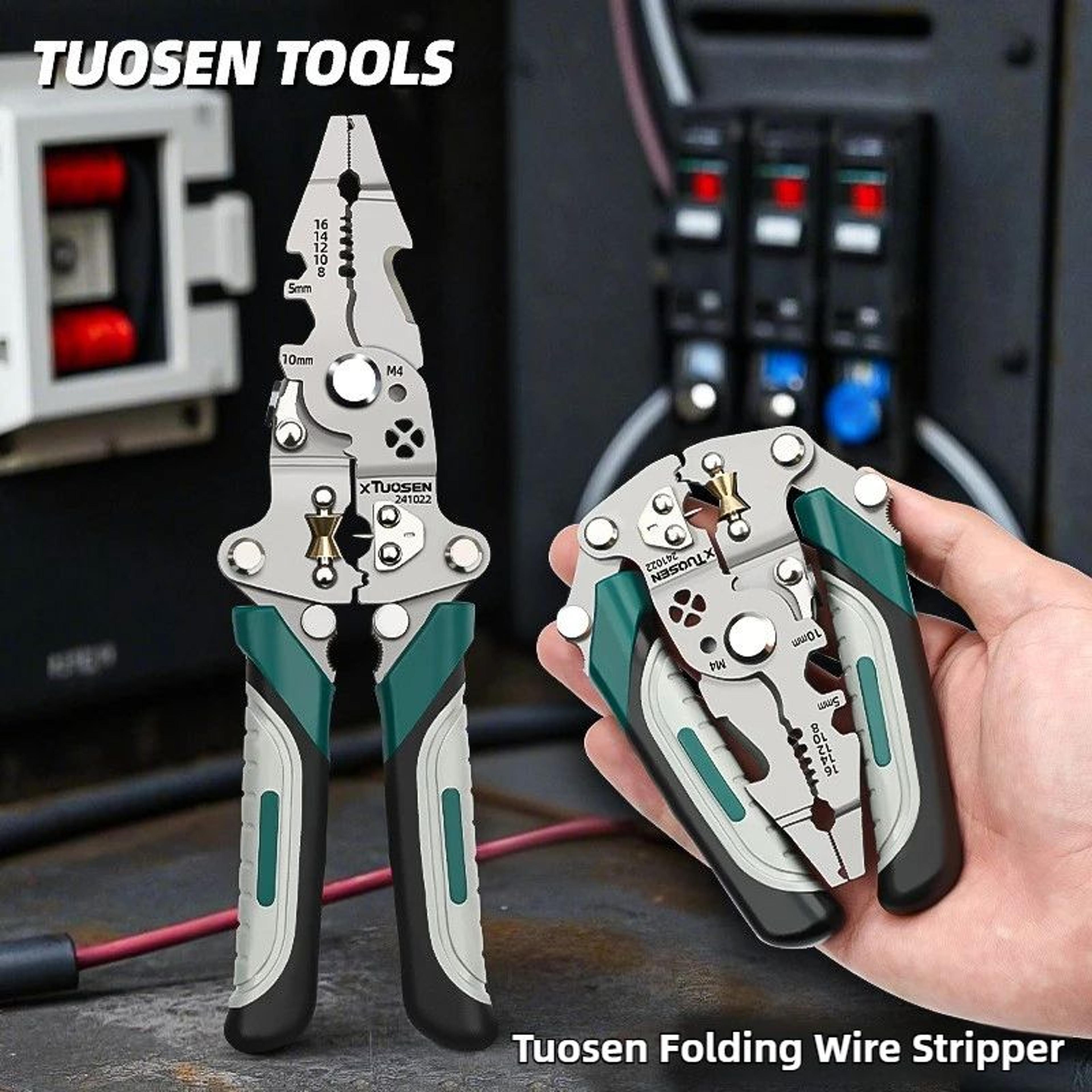 tuosen multifunction foldable wire stripper pliers
