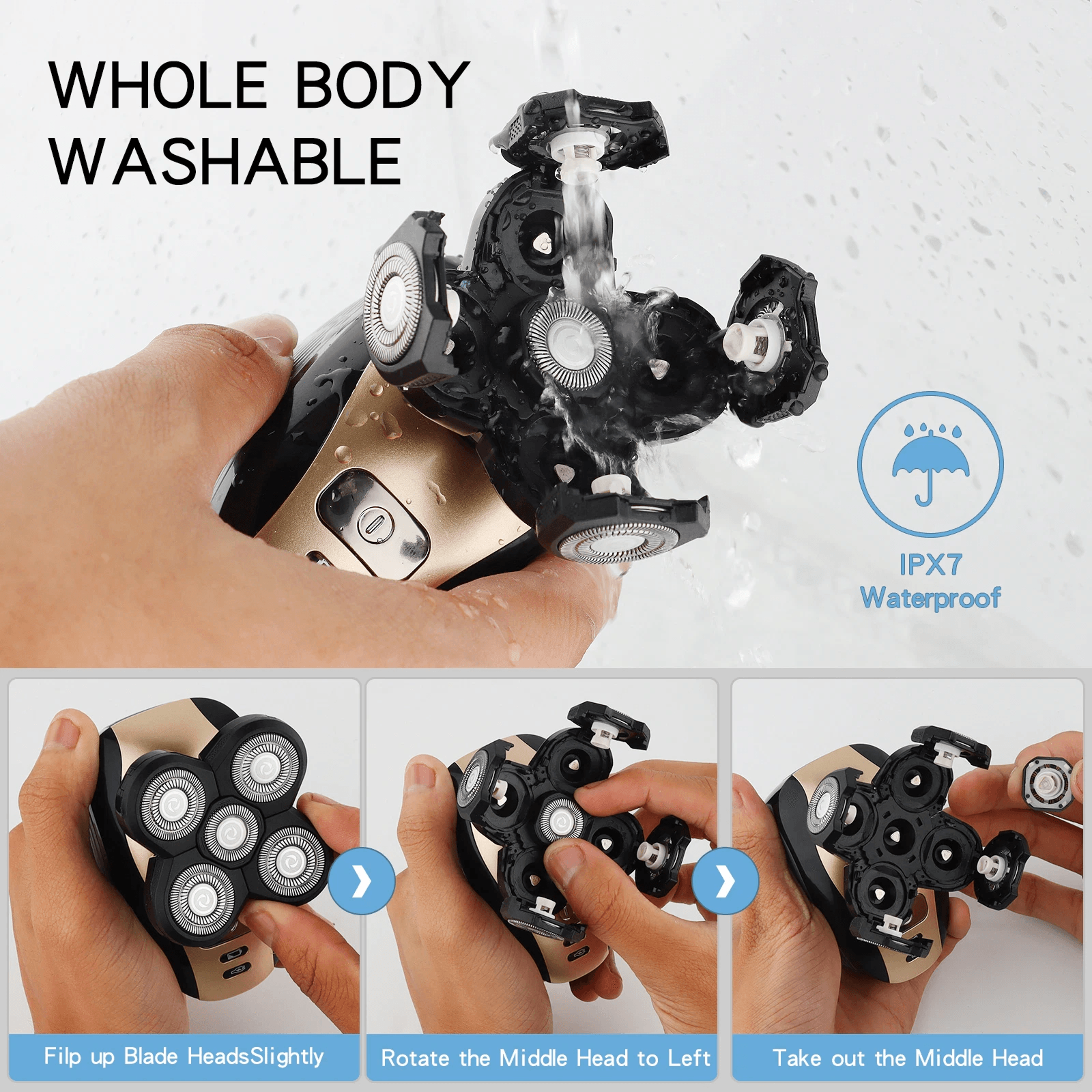 waterproof rotary shaver used in shower