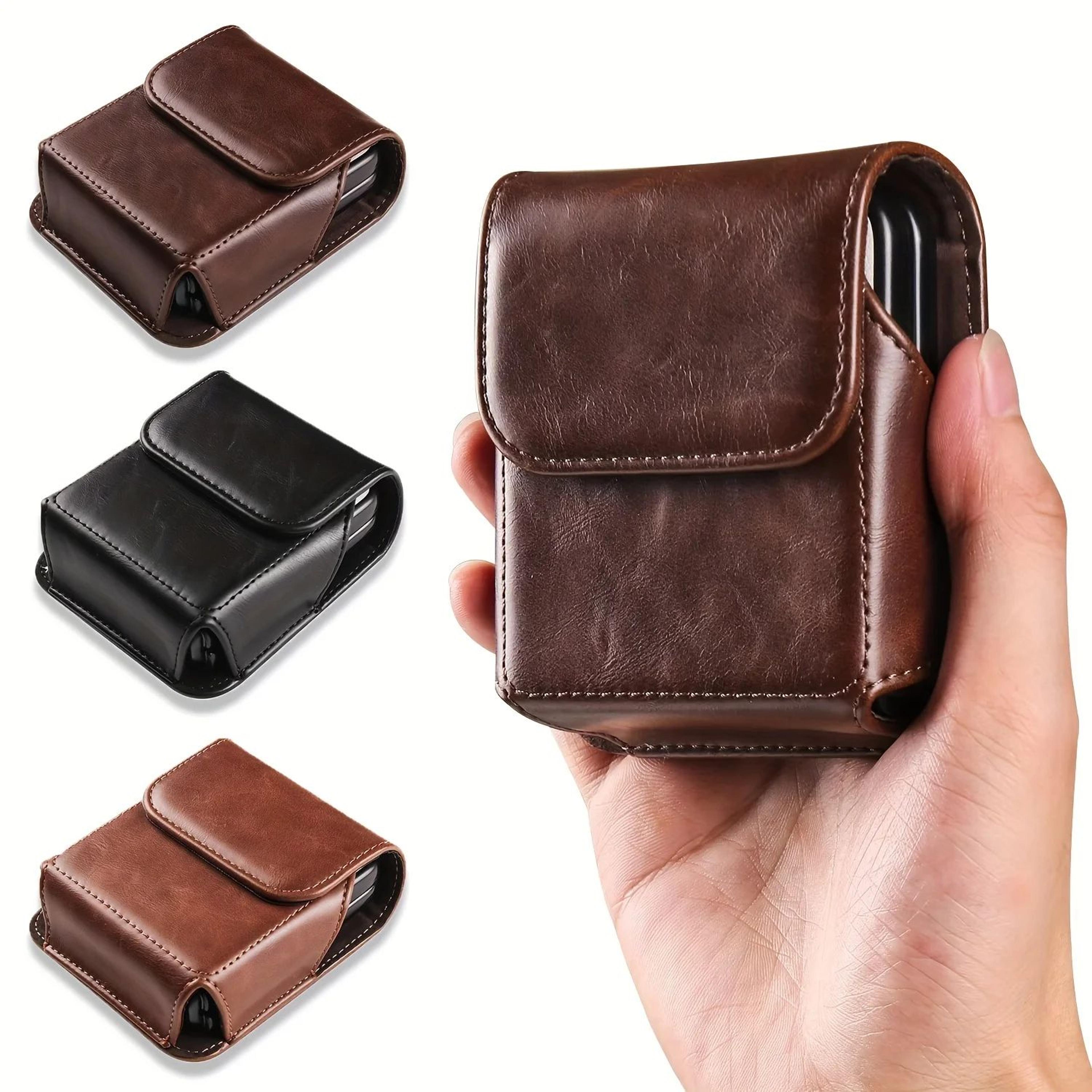 leather folding phone waist pouch