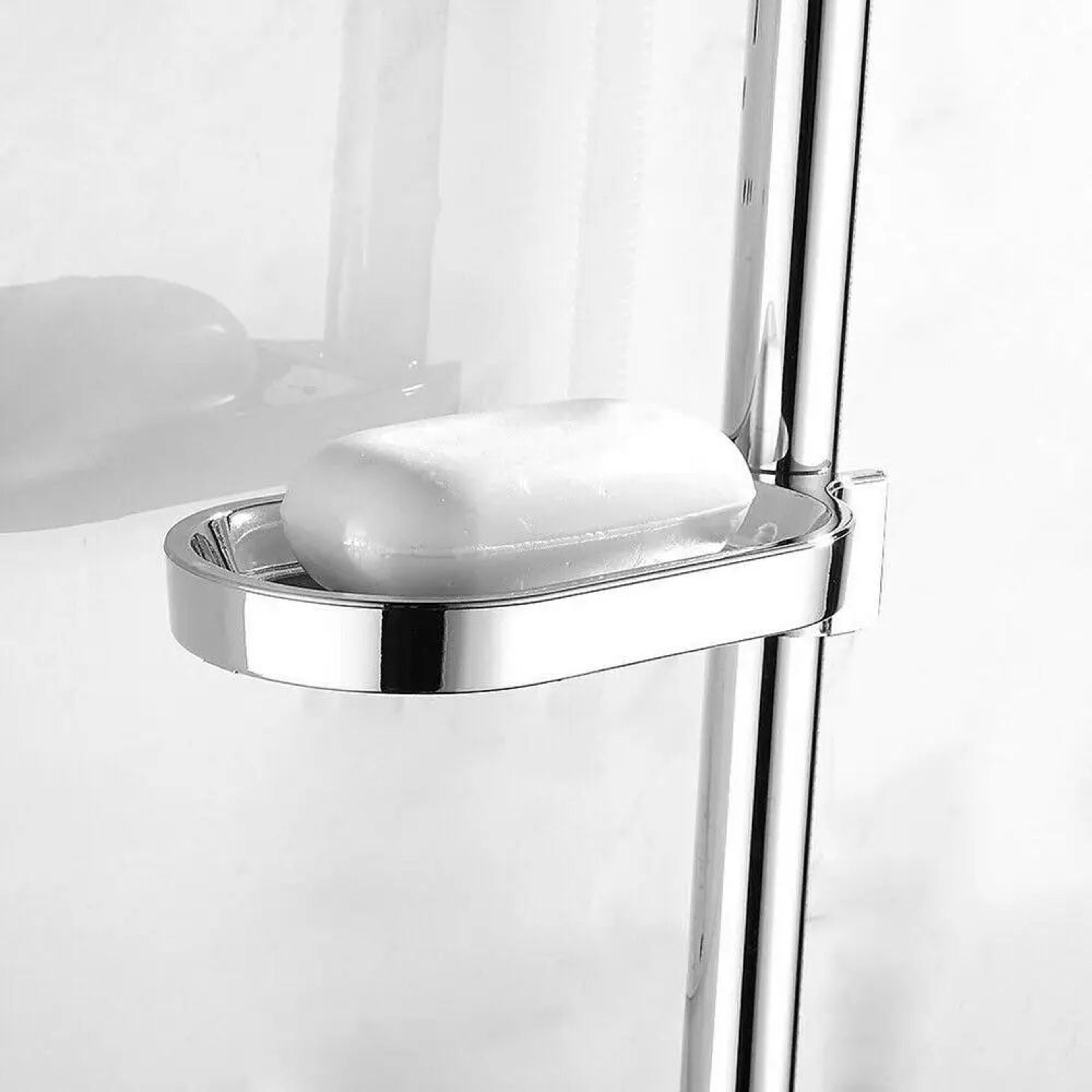 Adjustable Shower Rail Soap Dish Holder 9