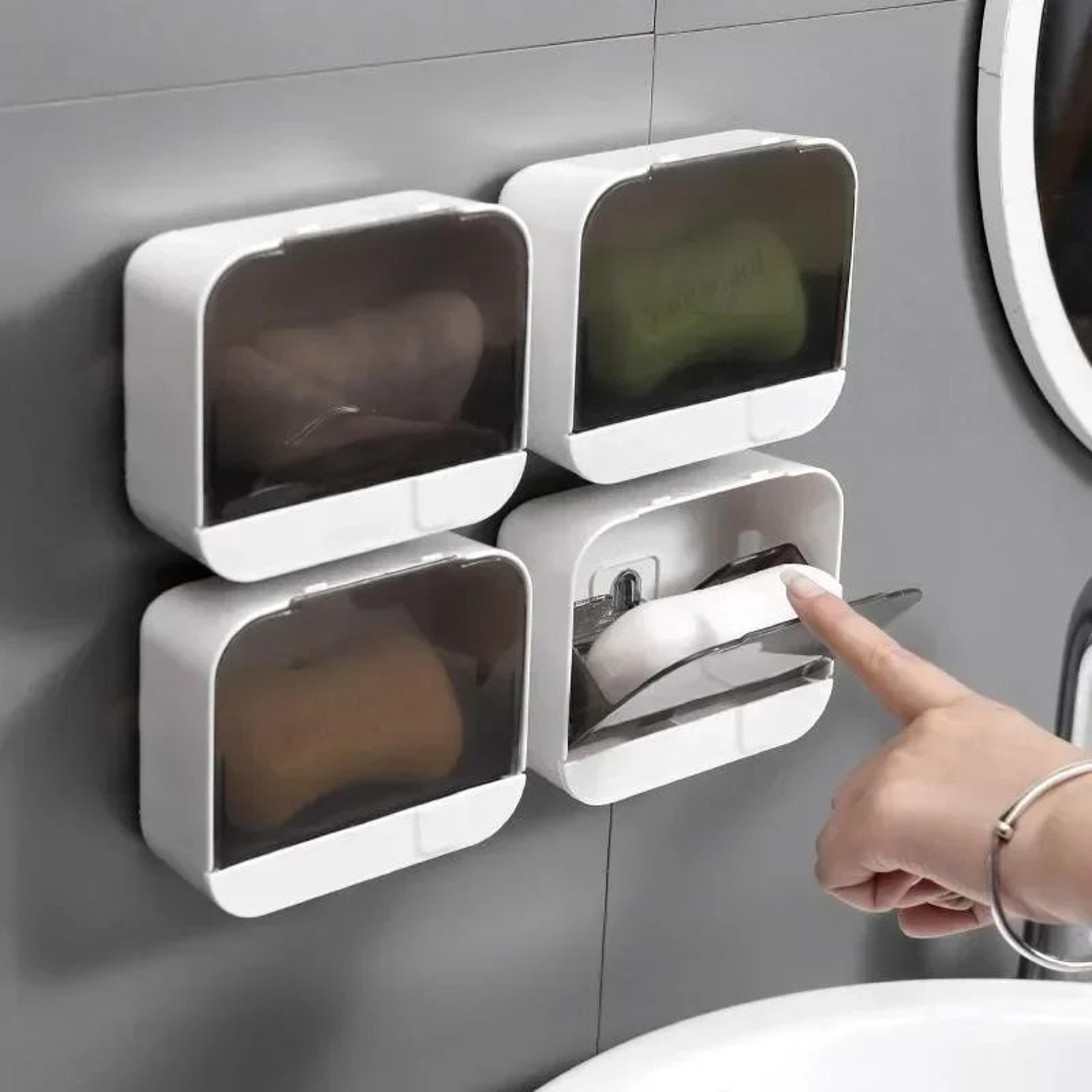 wall mounted flip lid soap holder