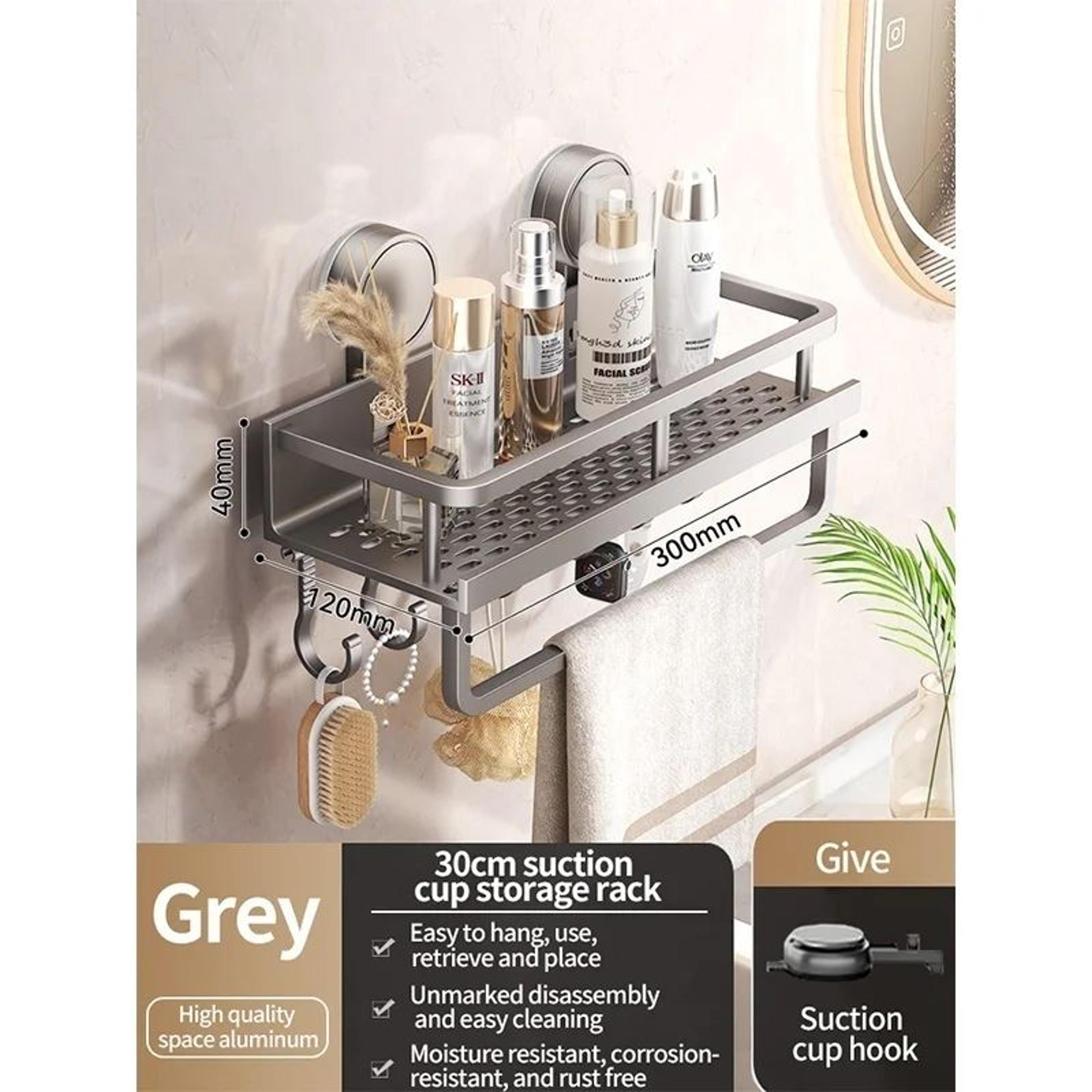 No Drill Suction Bathroom Storage Rack 11