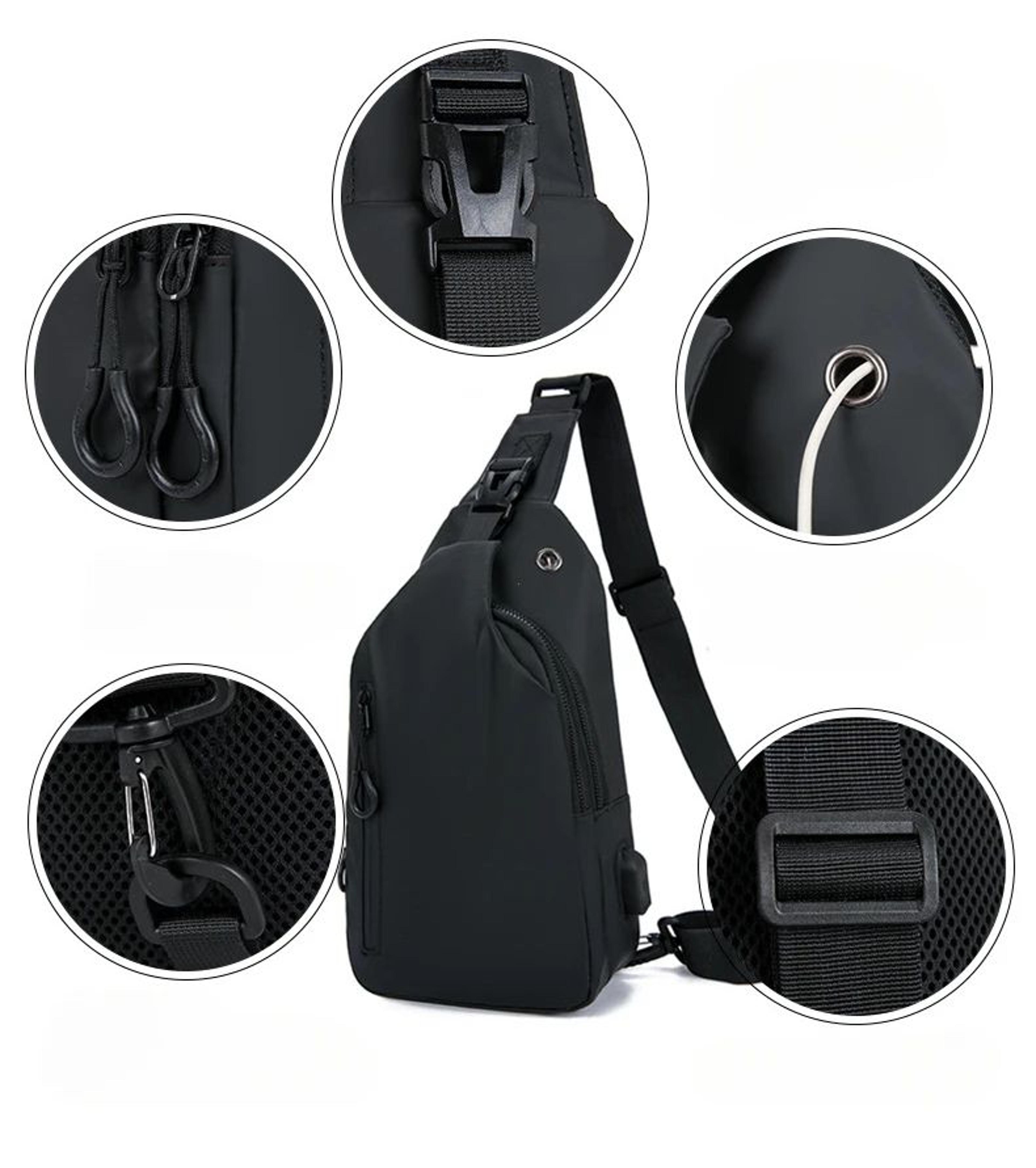 Men Nylon Crossbody Chest Bag 7