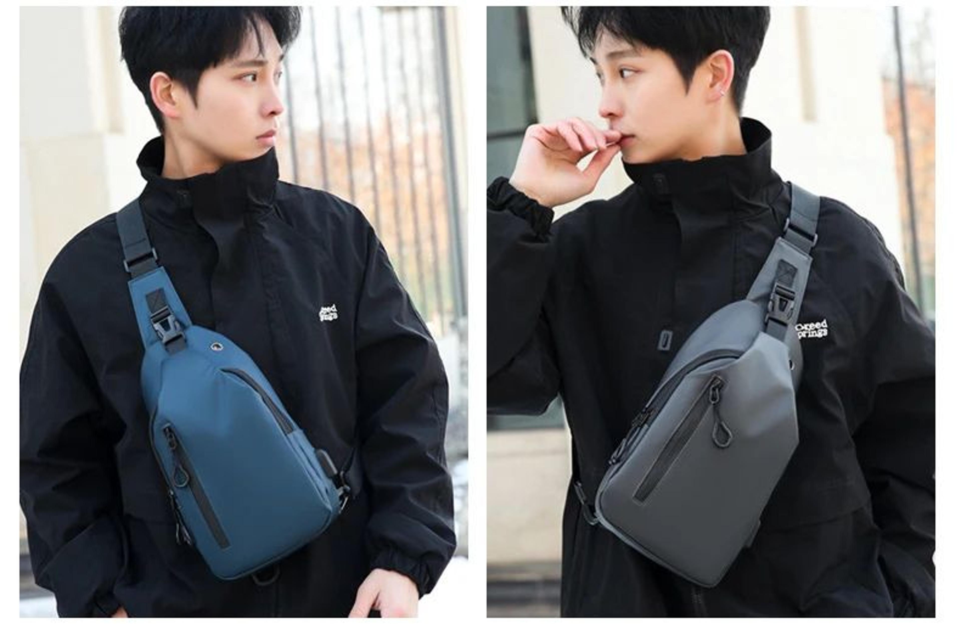 Men Nylon Crossbody Chest Bag 12