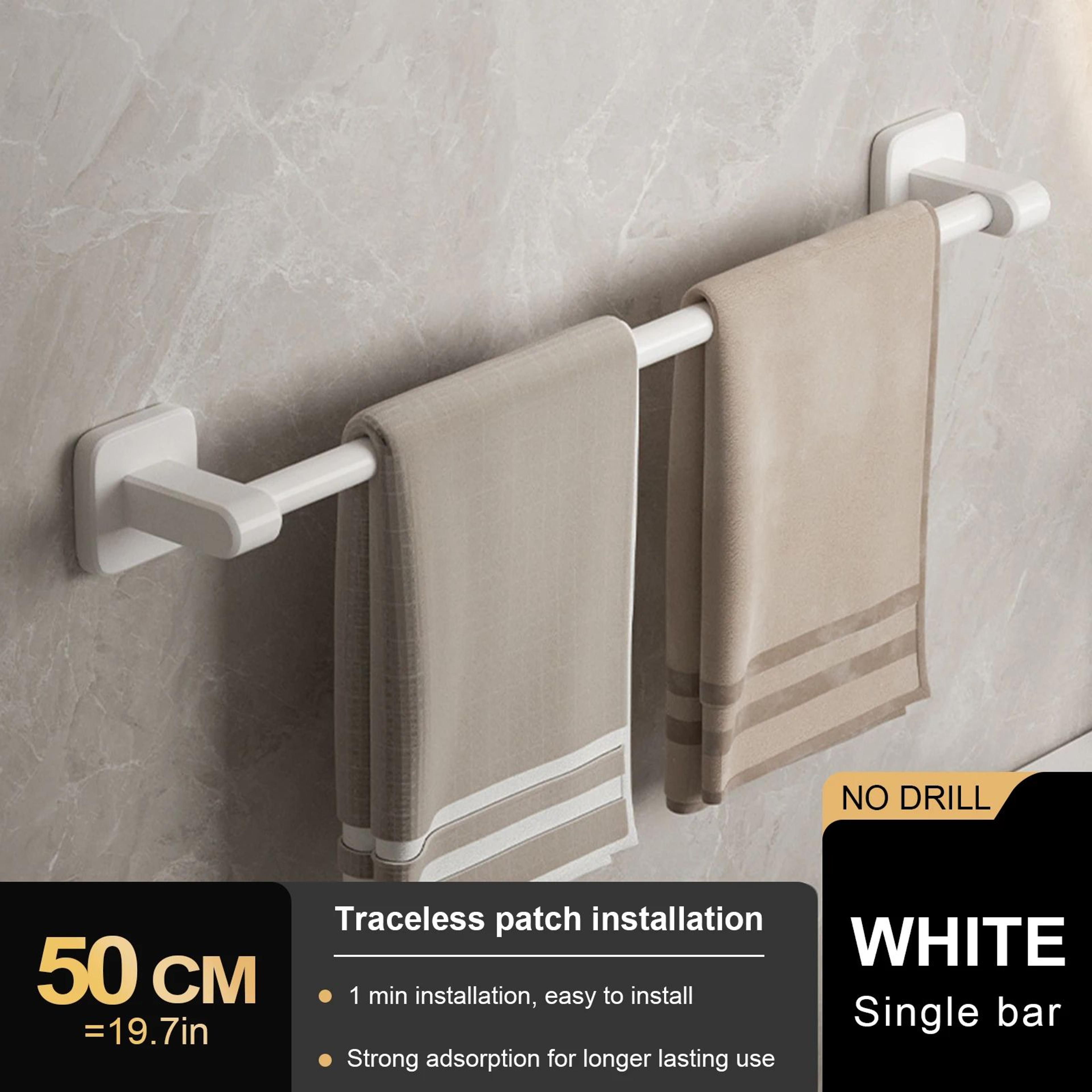 No Drill Double Bar Bathroom Towel Rack 18