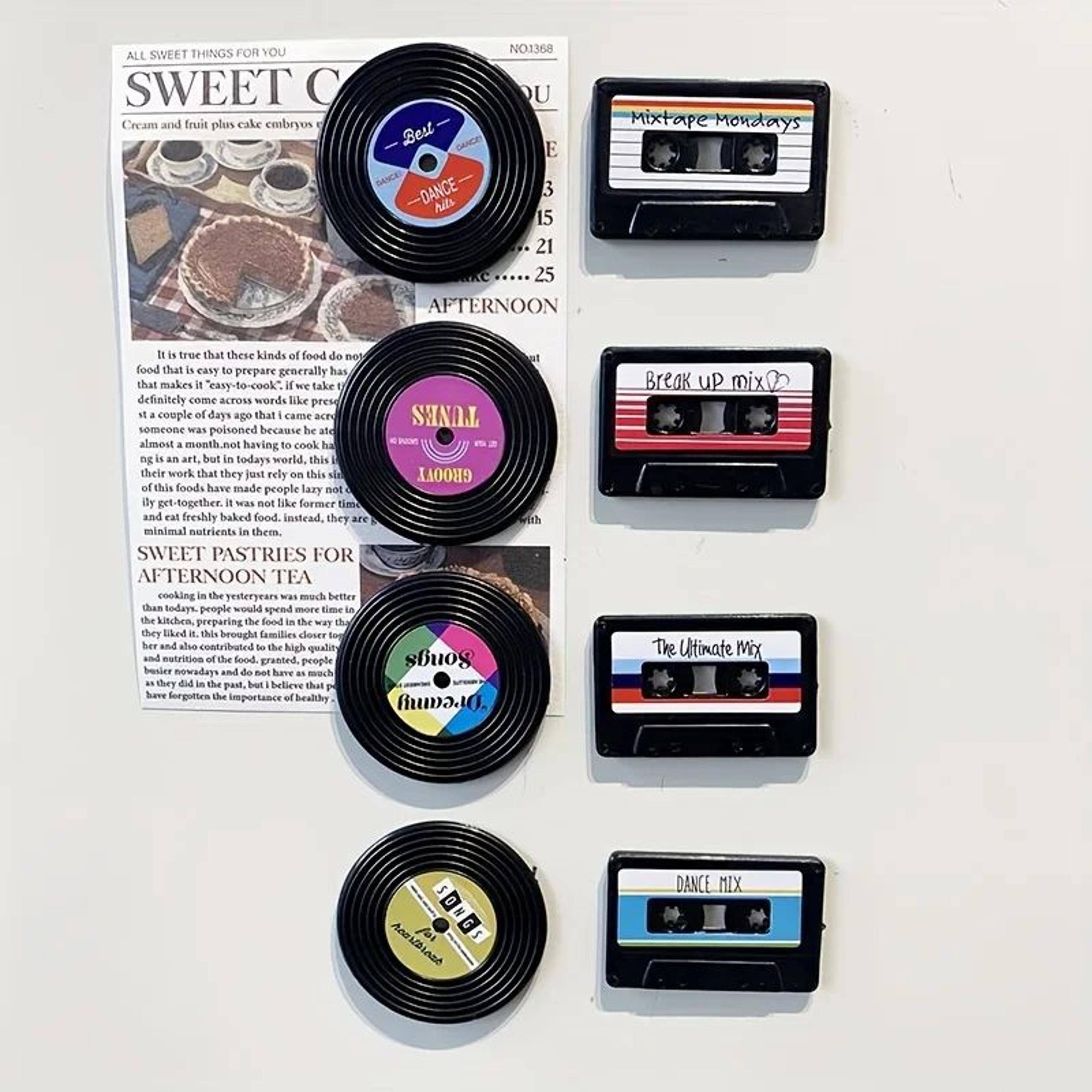 retro cassette tape fridge magnets set