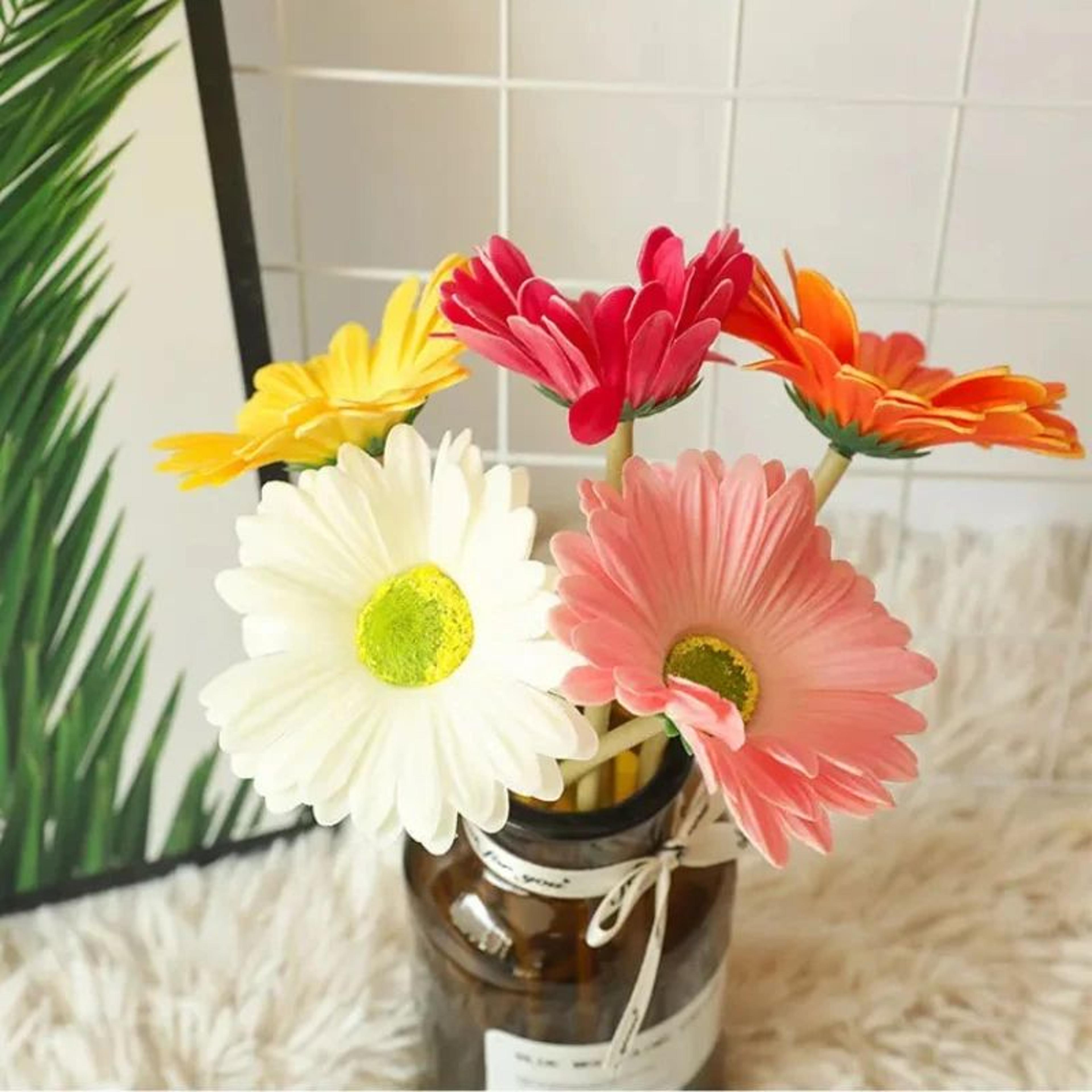 artificial gerbera flower stems set