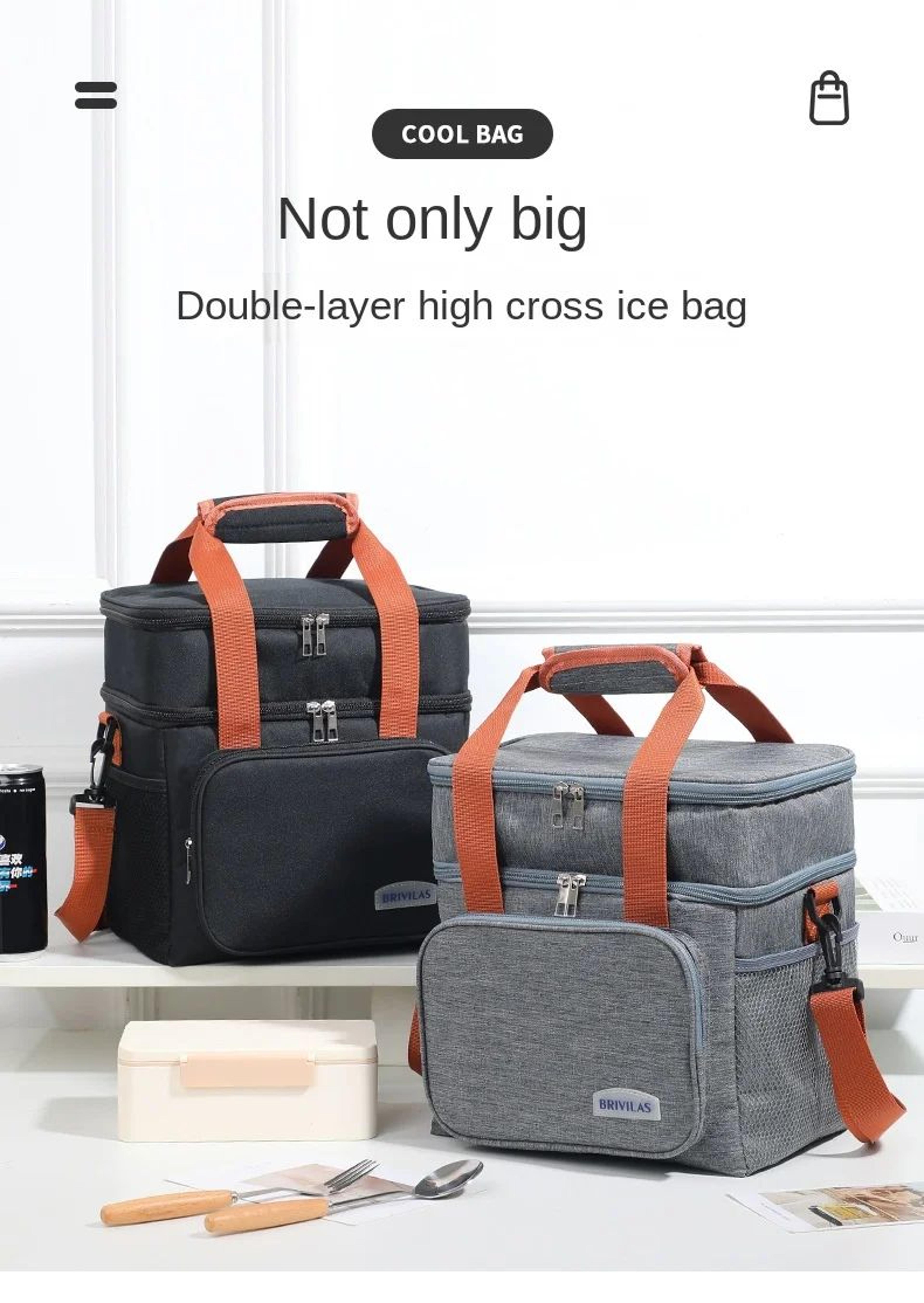 Double Layer Large Capacity Insulated Lunch Bag 6