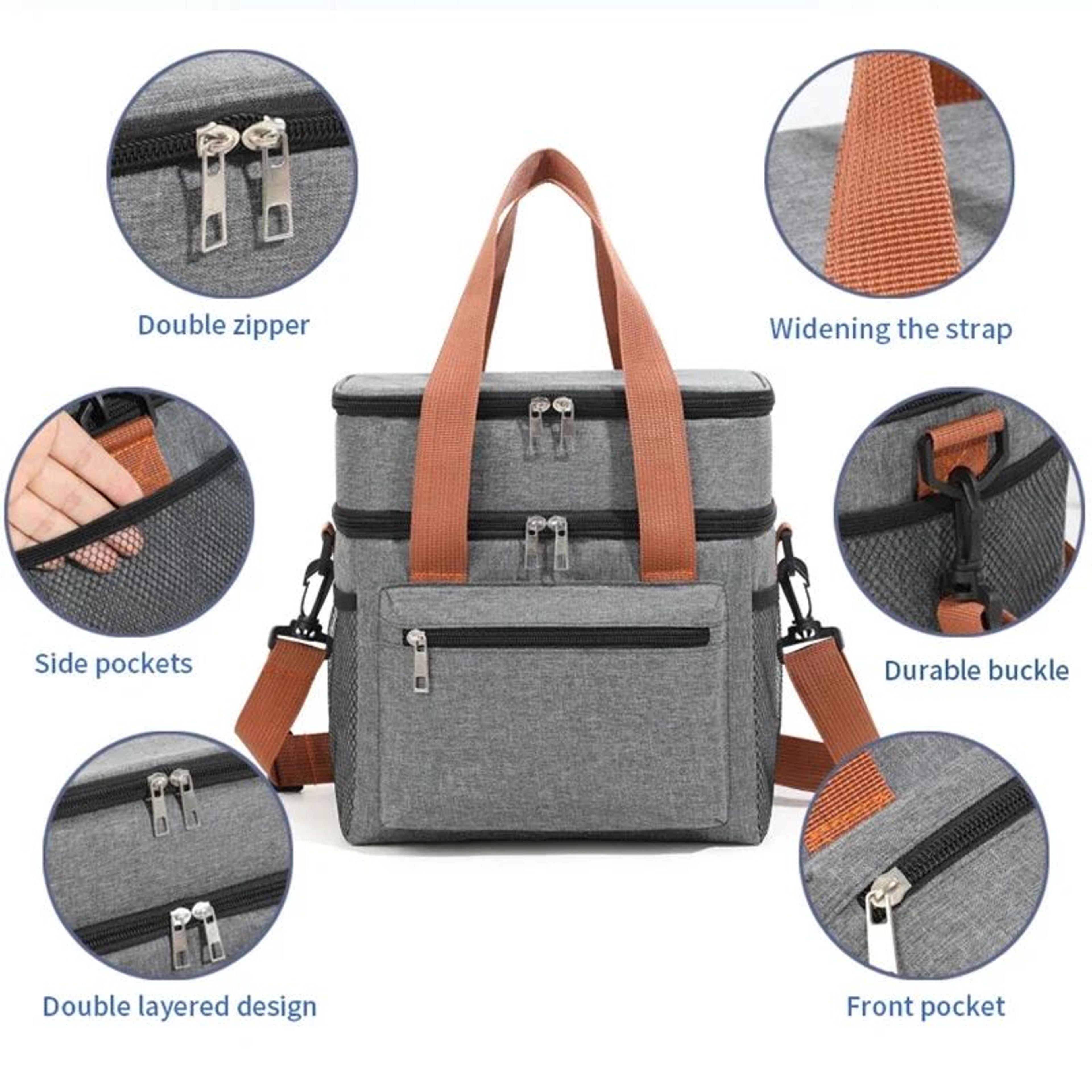 Double Layer Large Capacity Thermal Lunch Bag 2