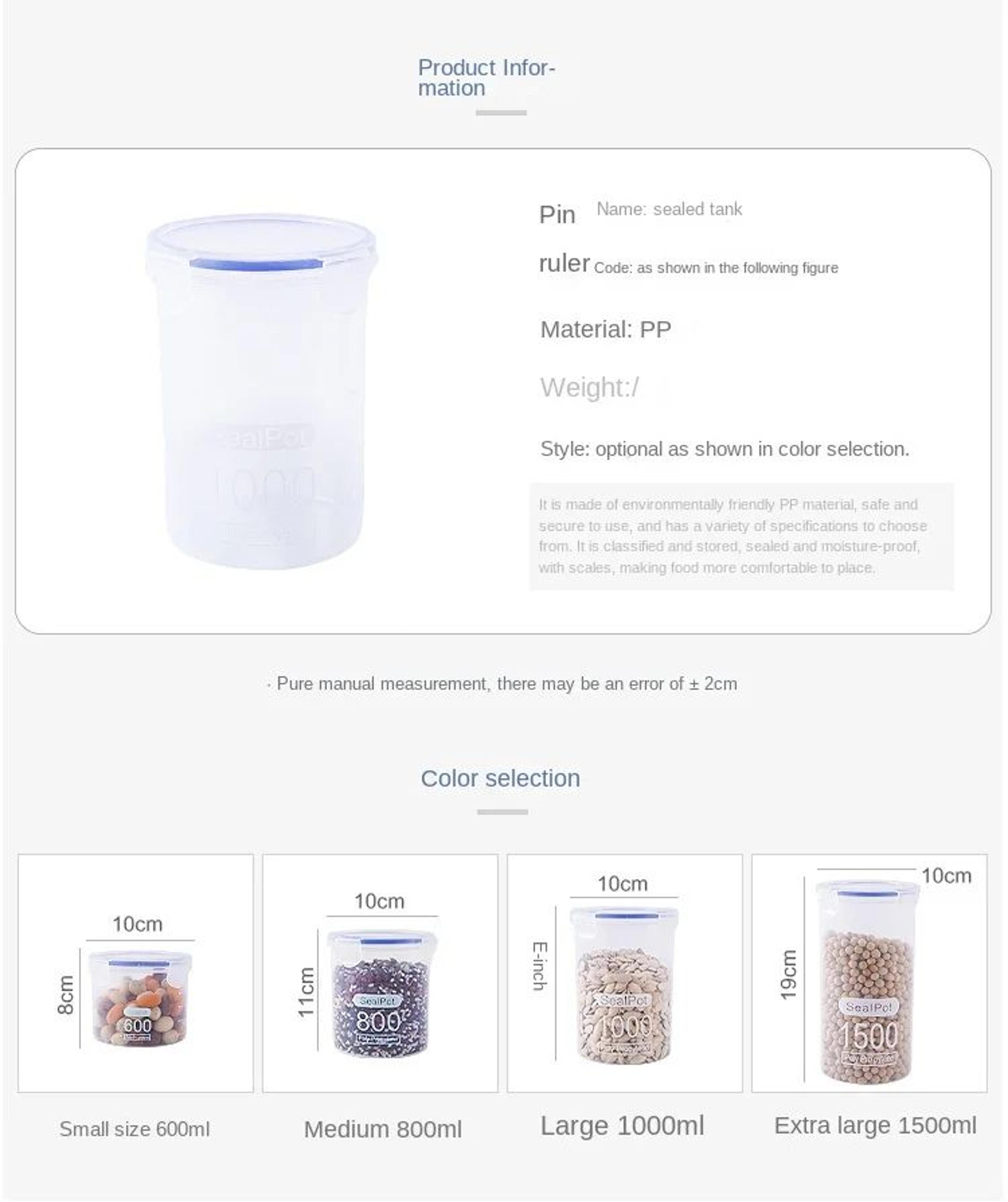 Transparent Airtight Food Storage Jar Set 7