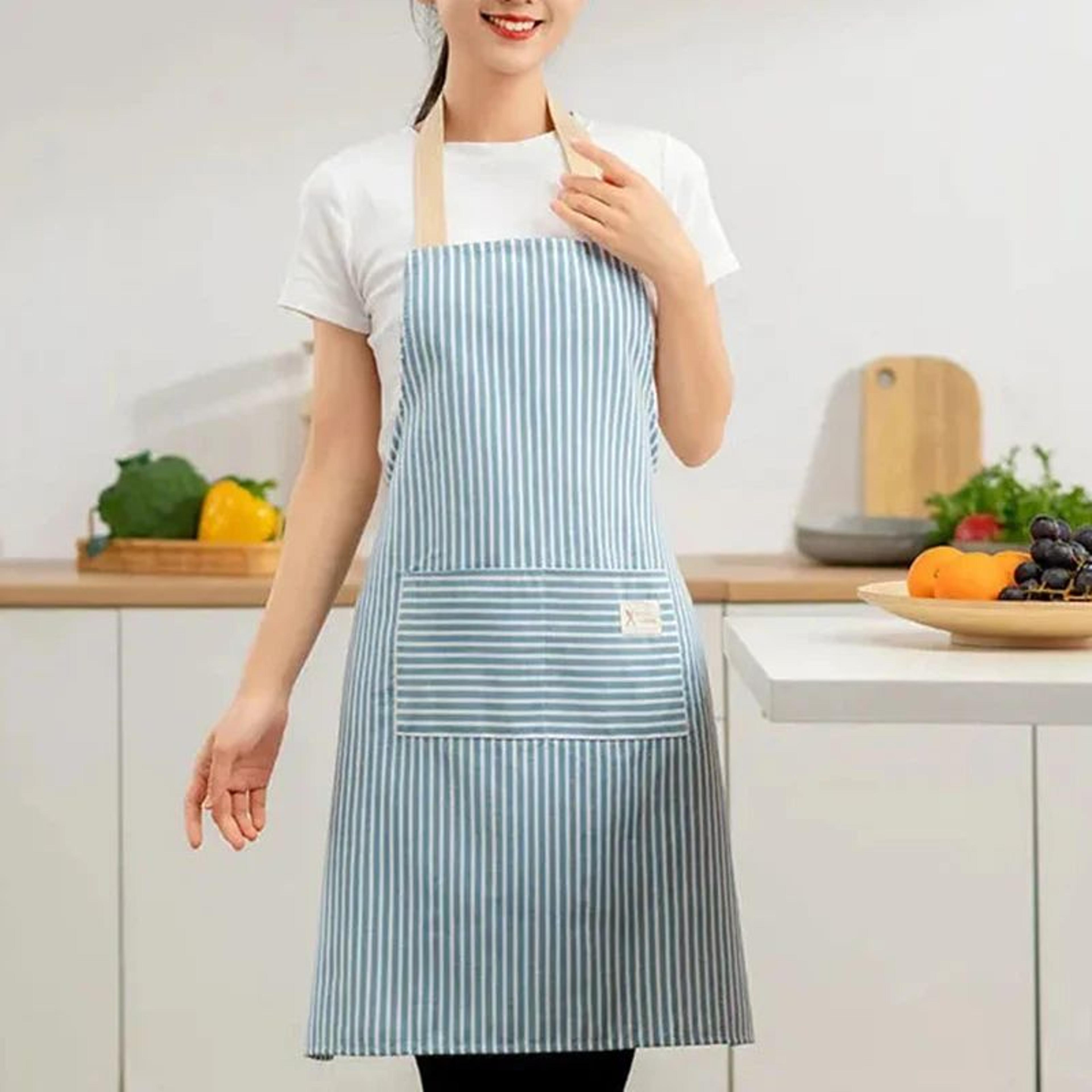 linen striped japanese style apron