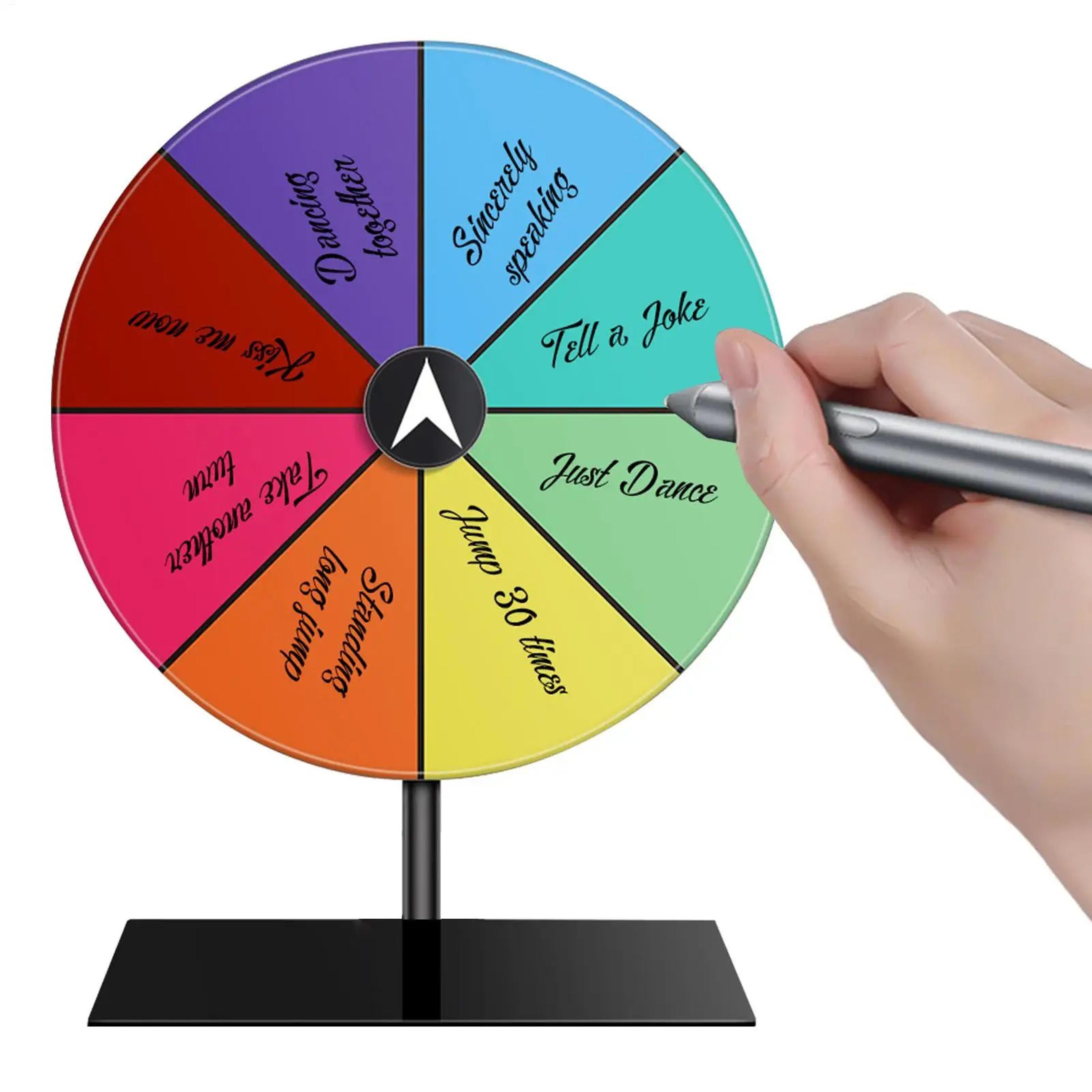 tabletop prize spin wheel interactive giveaway and party game accessory