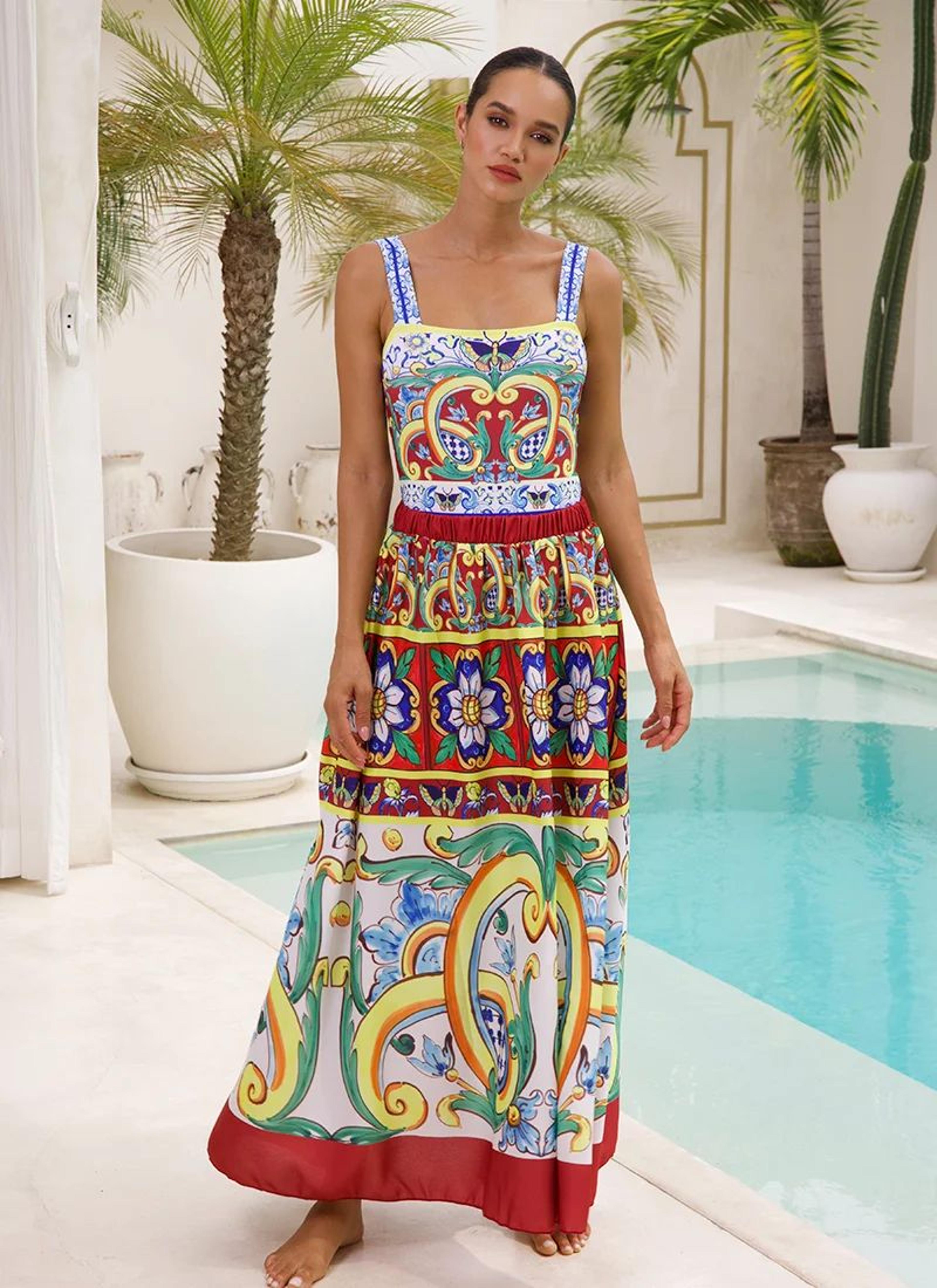2024 Vintage Pattern OnePiece Swimsuit For Women 1