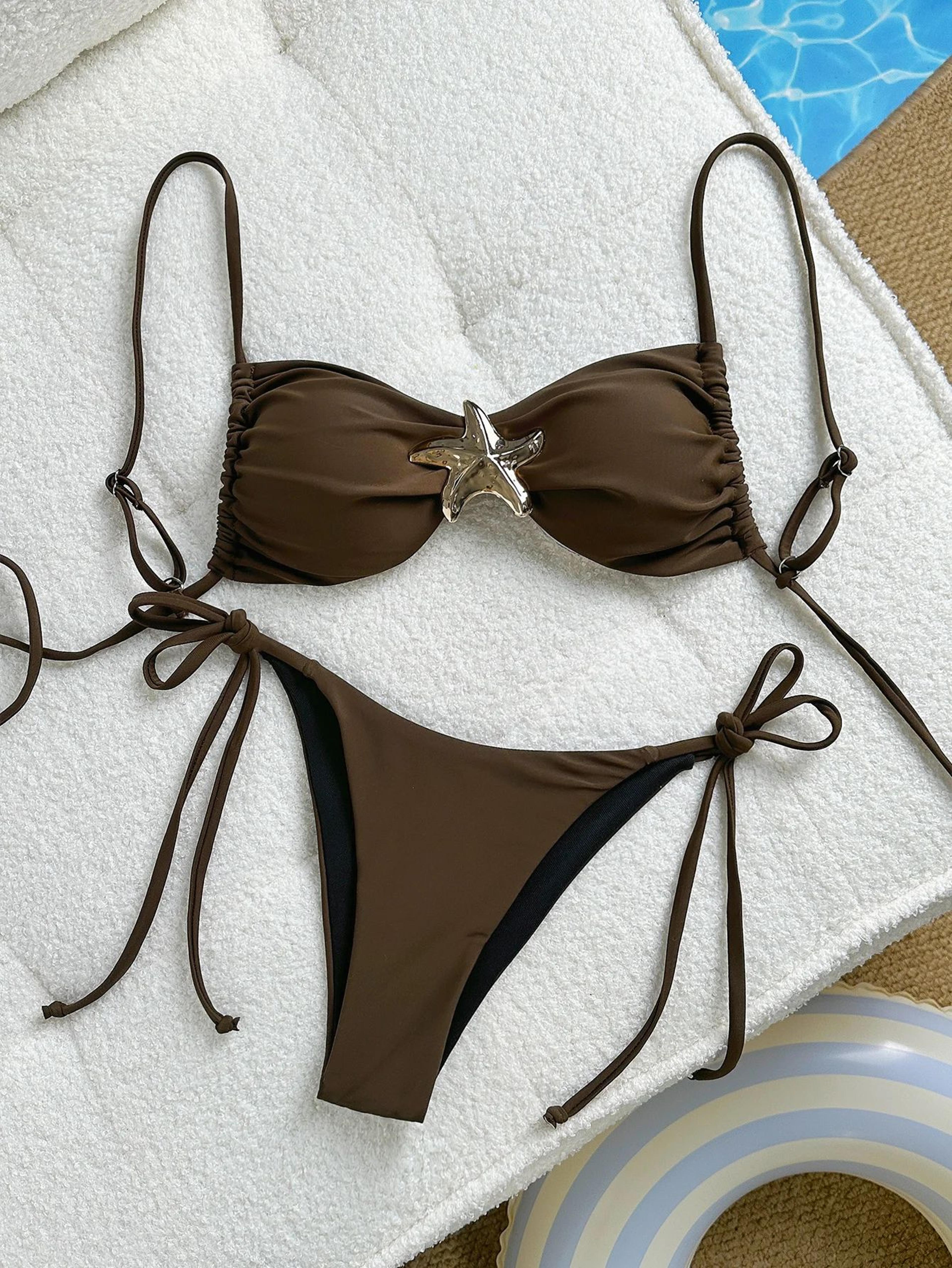 Womens Metal Starfish Bikini Set TieSide 2Piece Swimsuit 7