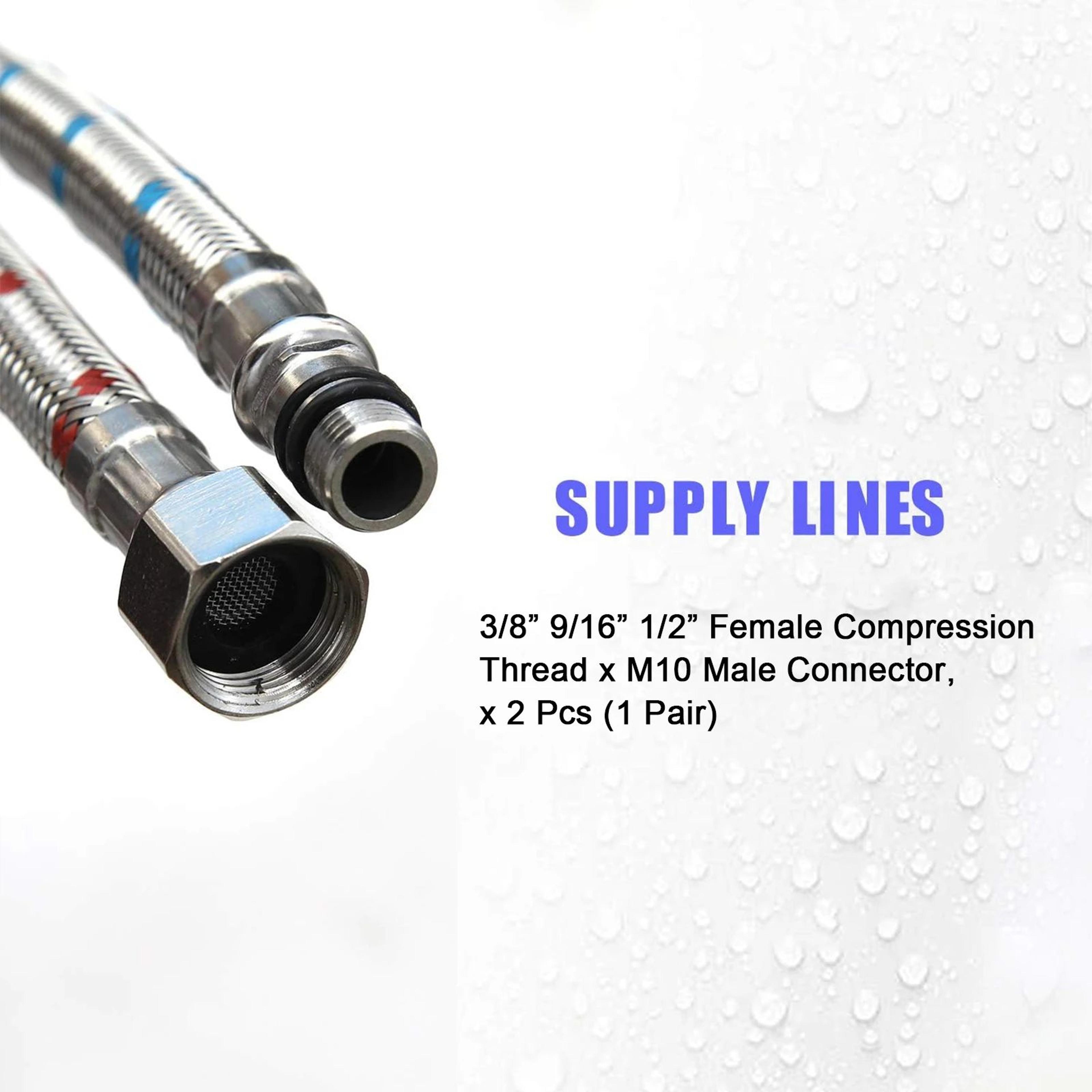 24inch Stainless Steel Faucet Connector Supply Hose 2Pack 2