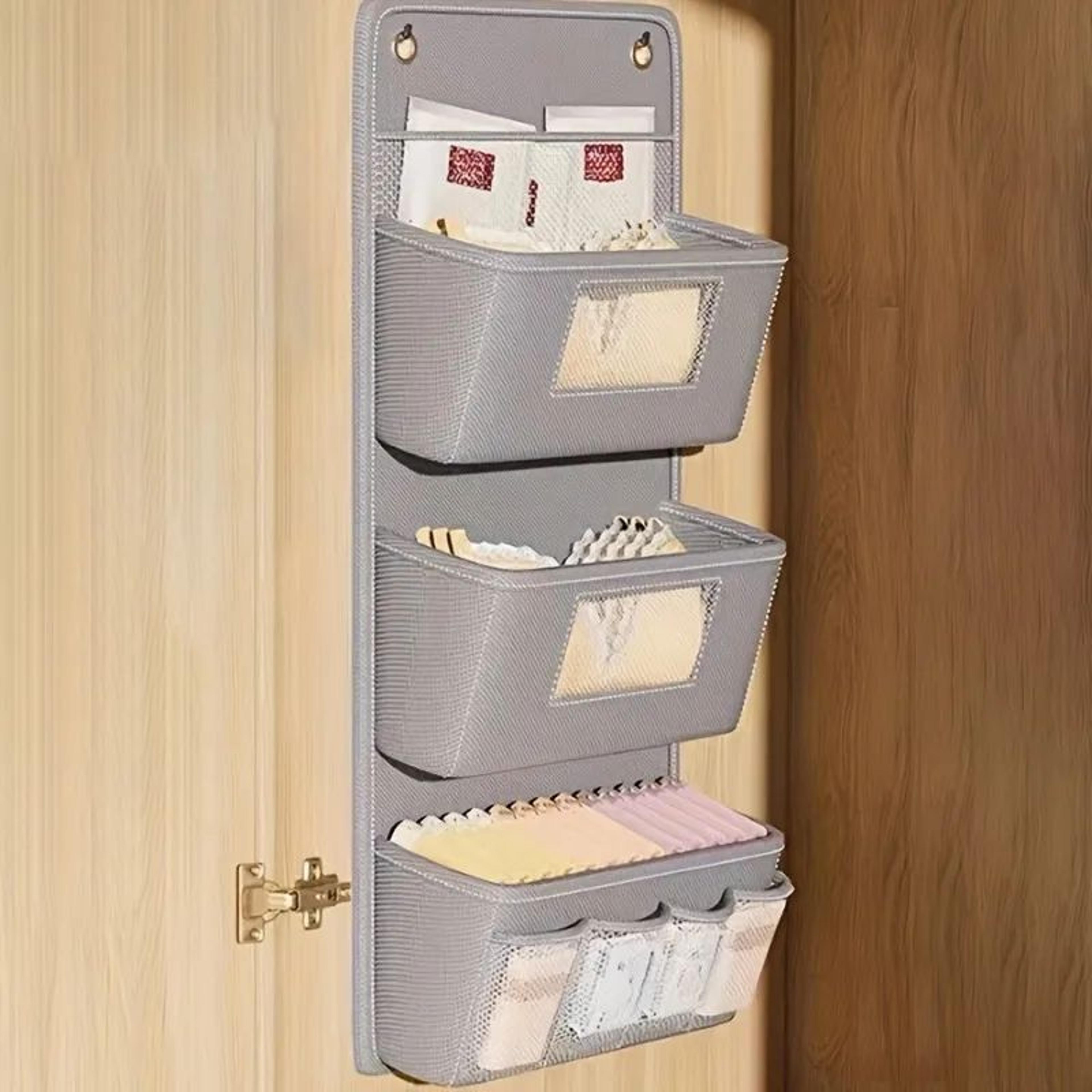 Gray Wall Mounted MultiCompartment Storage Organizer 9