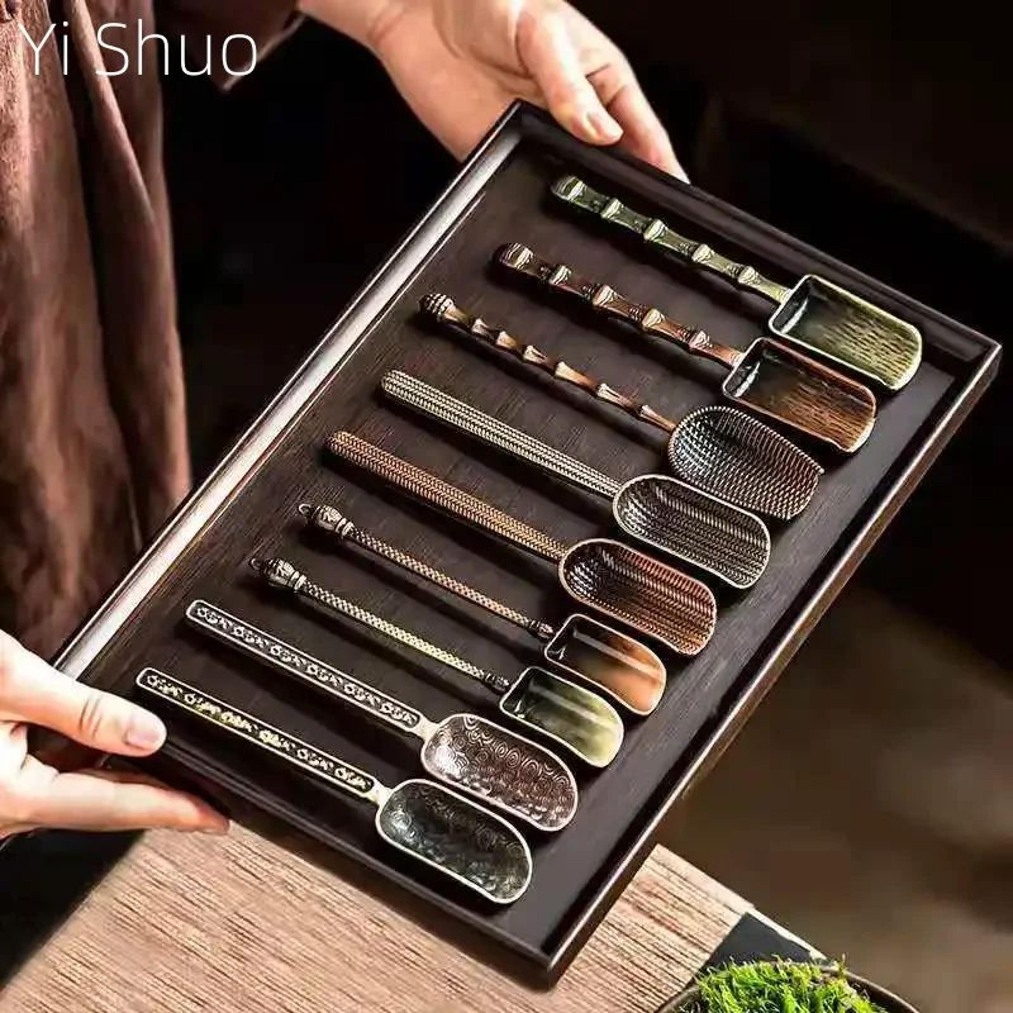 alloy tea spoon for gongfu tea ceremony