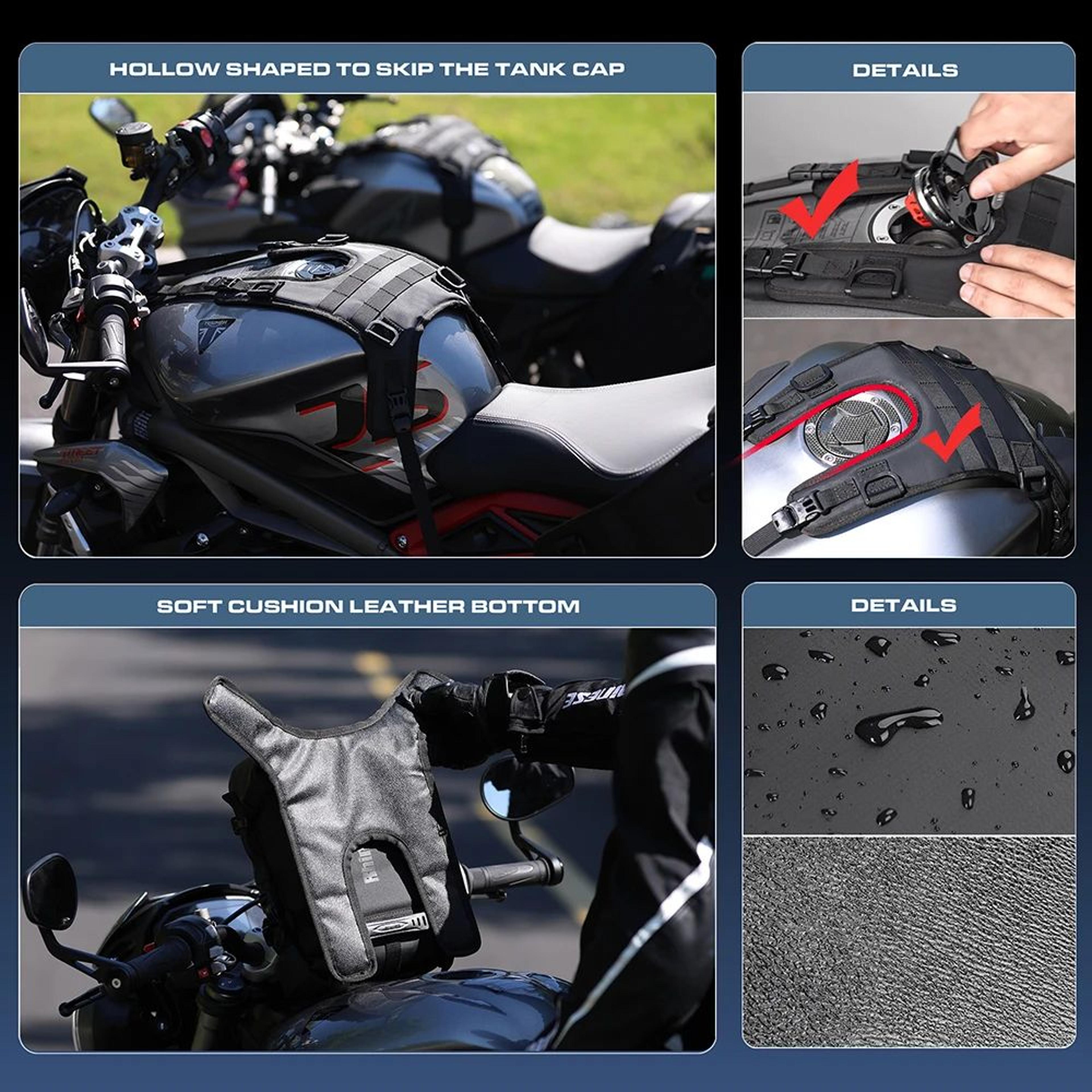 Universal Motorcycle Tank Bag Base With OffRoad Vest Set 6