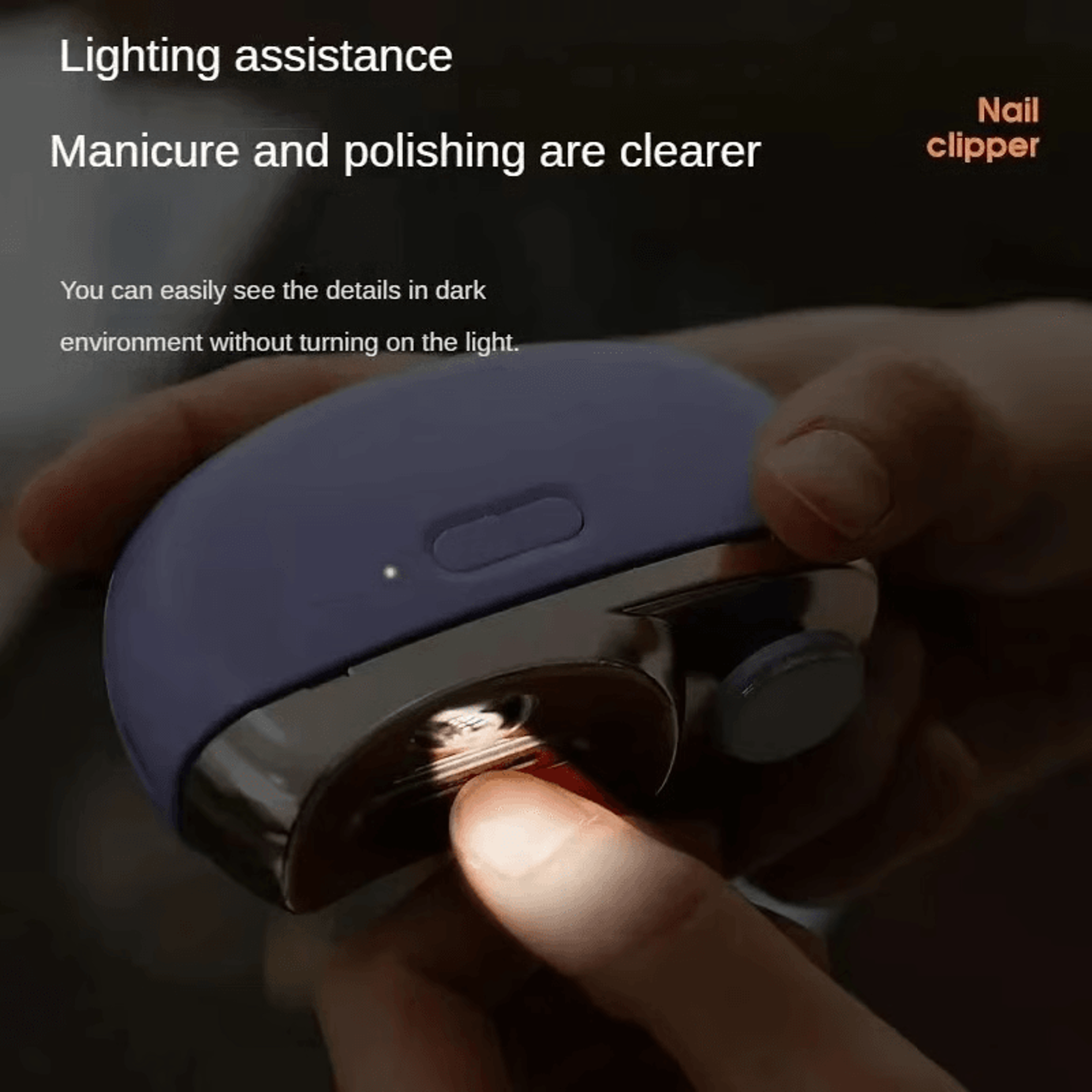 Electric Nail Clipper Grinding And Polishing With Light Automatic Nail Trimmer Rechargeable Nail Cu 2