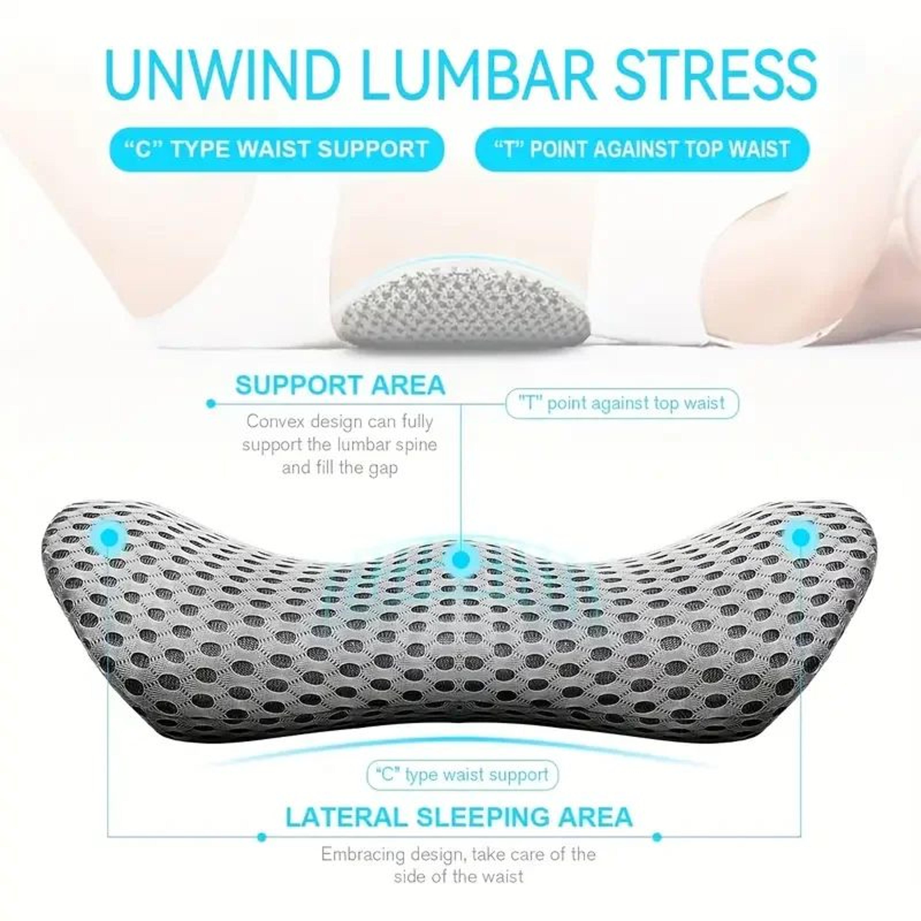 Ergonomic Memory Foam Lumbar Pillow With Removable Cover 3