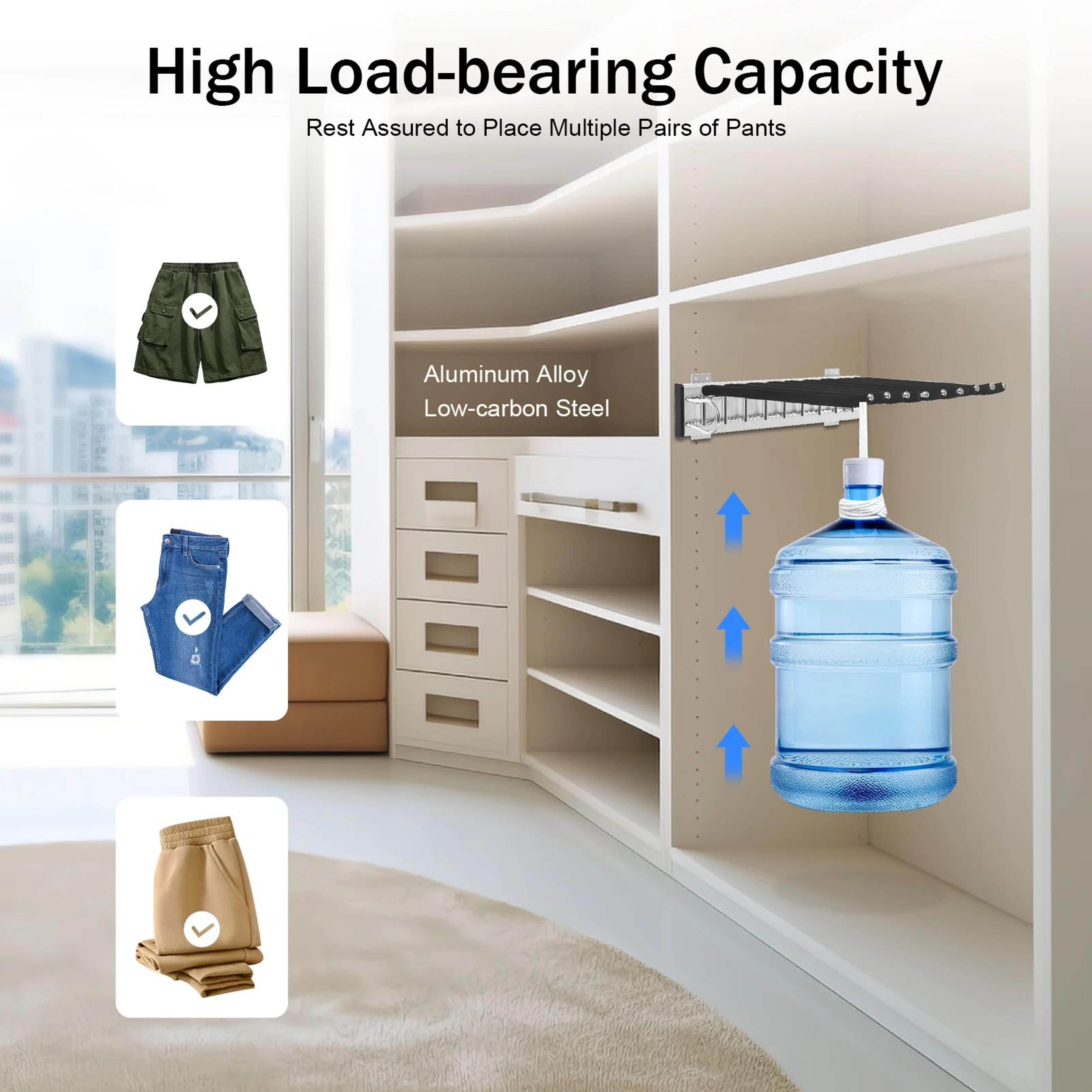 PullOut 9Arm Wardrobe Trousers Rack Closet Organizer 9