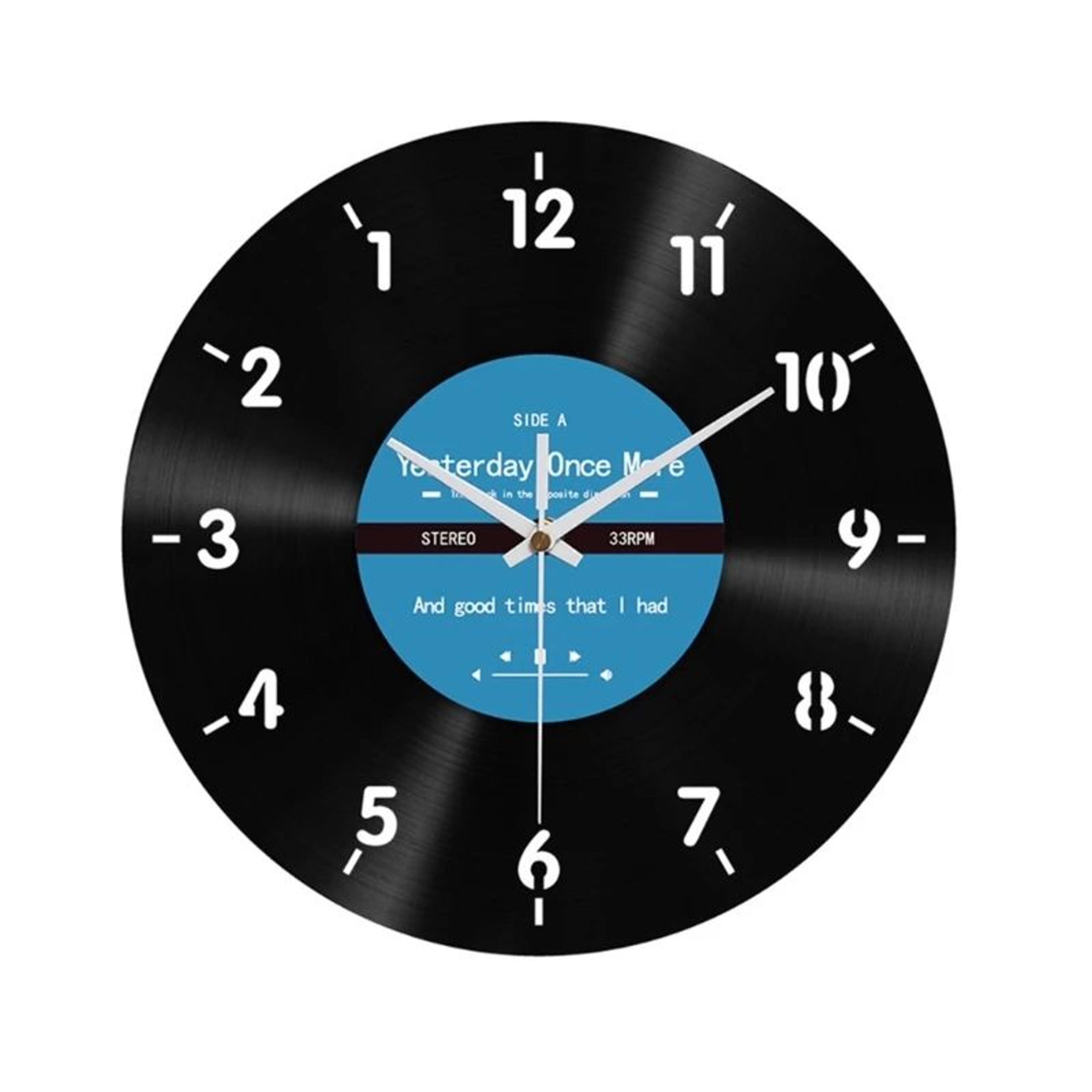 Elegant Counterclockwise Silent Vinyl Wall Clock 12 Inch 9