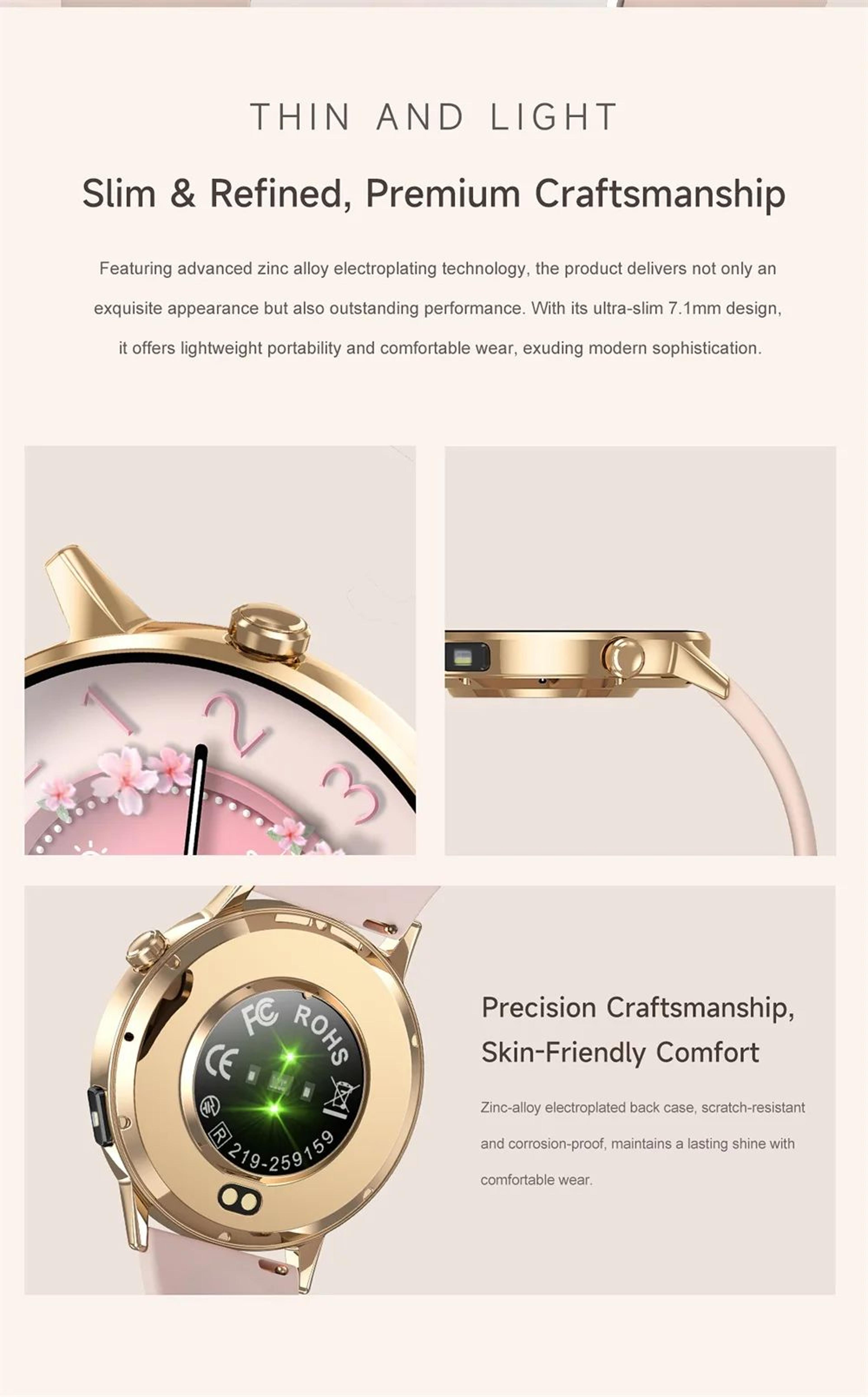 Women AMOLED Bluetooth Calling Smartwatch With Flashlight 8