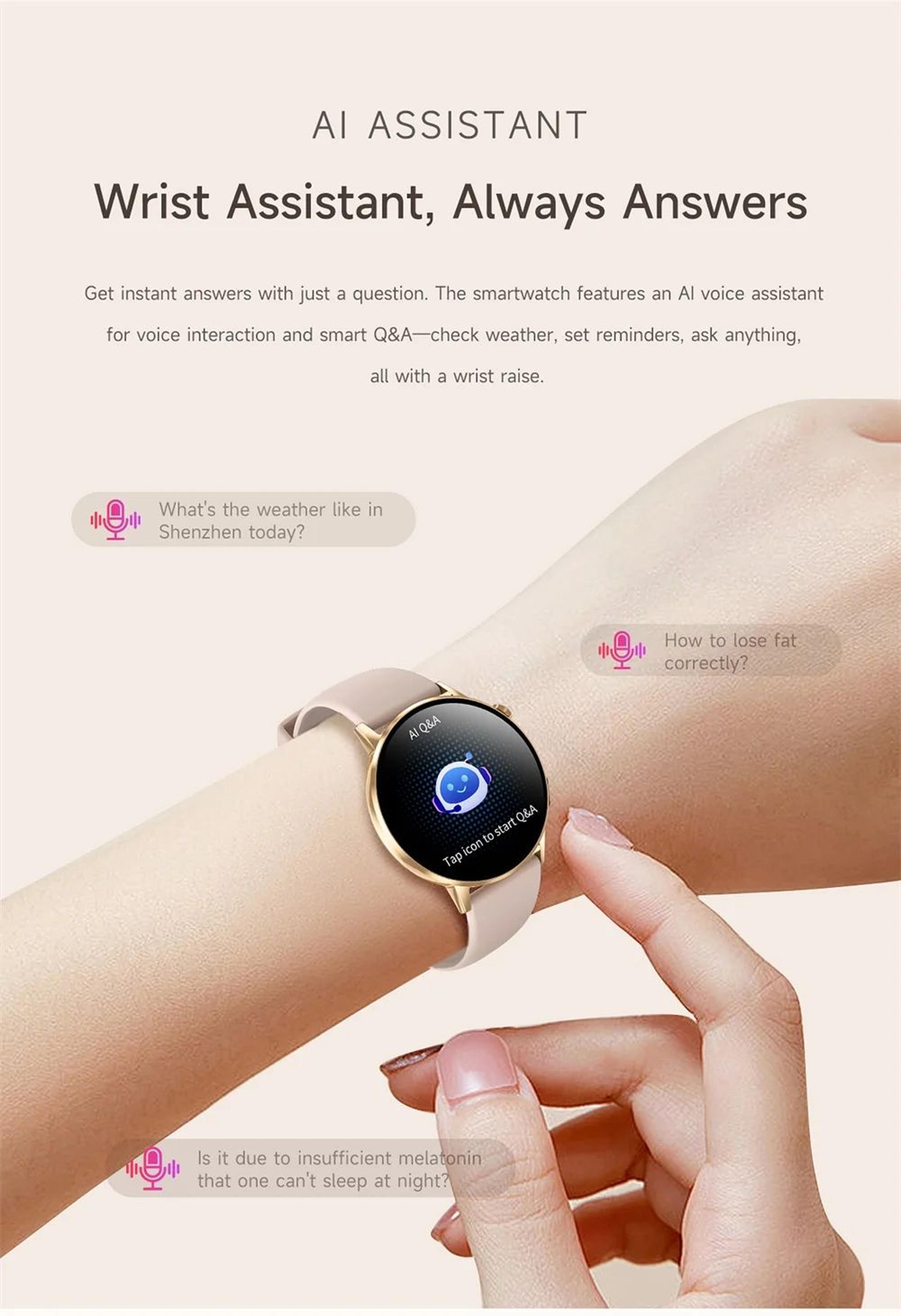 Women AMOLED Bluetooth Calling Smartwatch With Flashlight 9