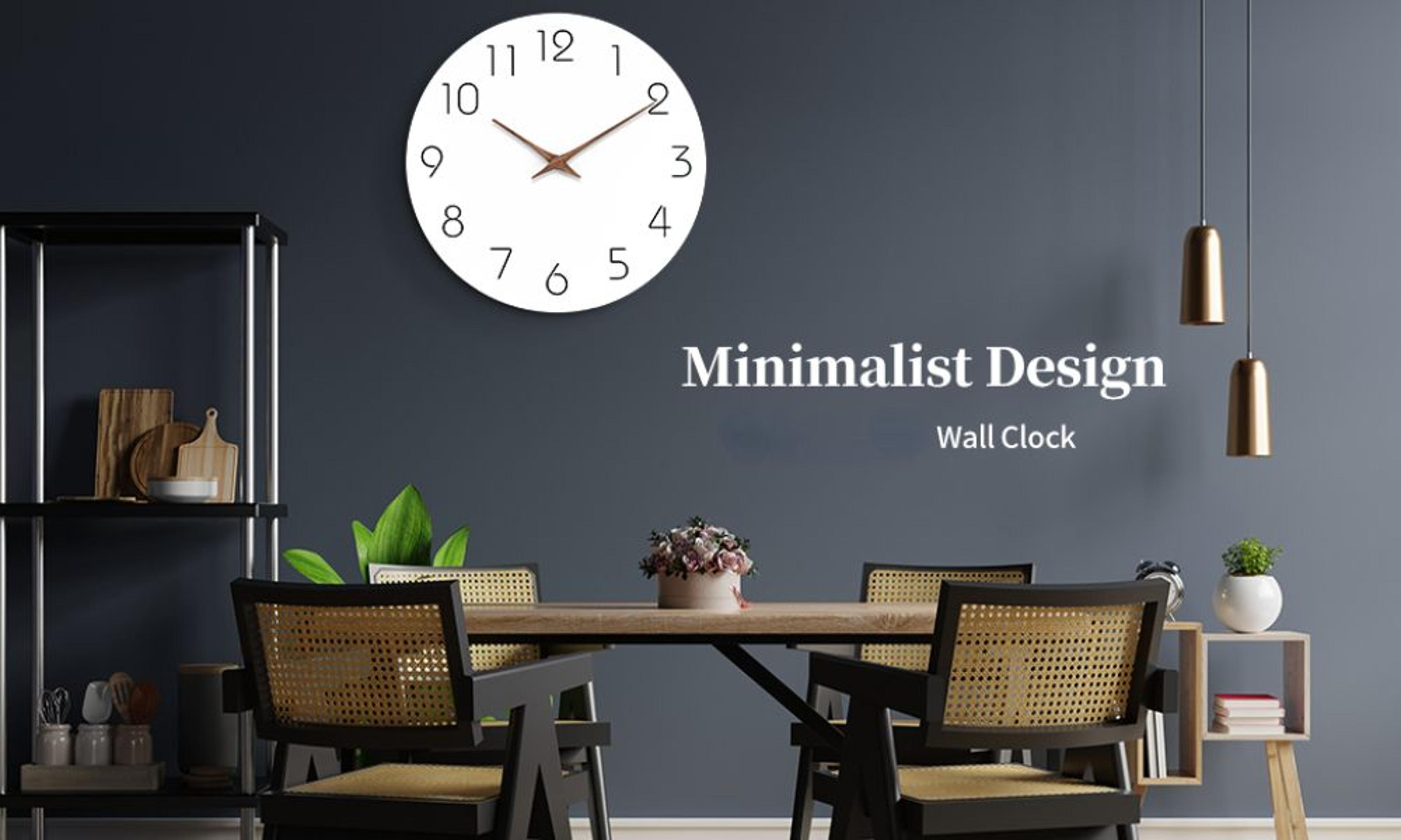 12 Inch Silent Wooden Minimalist Wall Clock 8