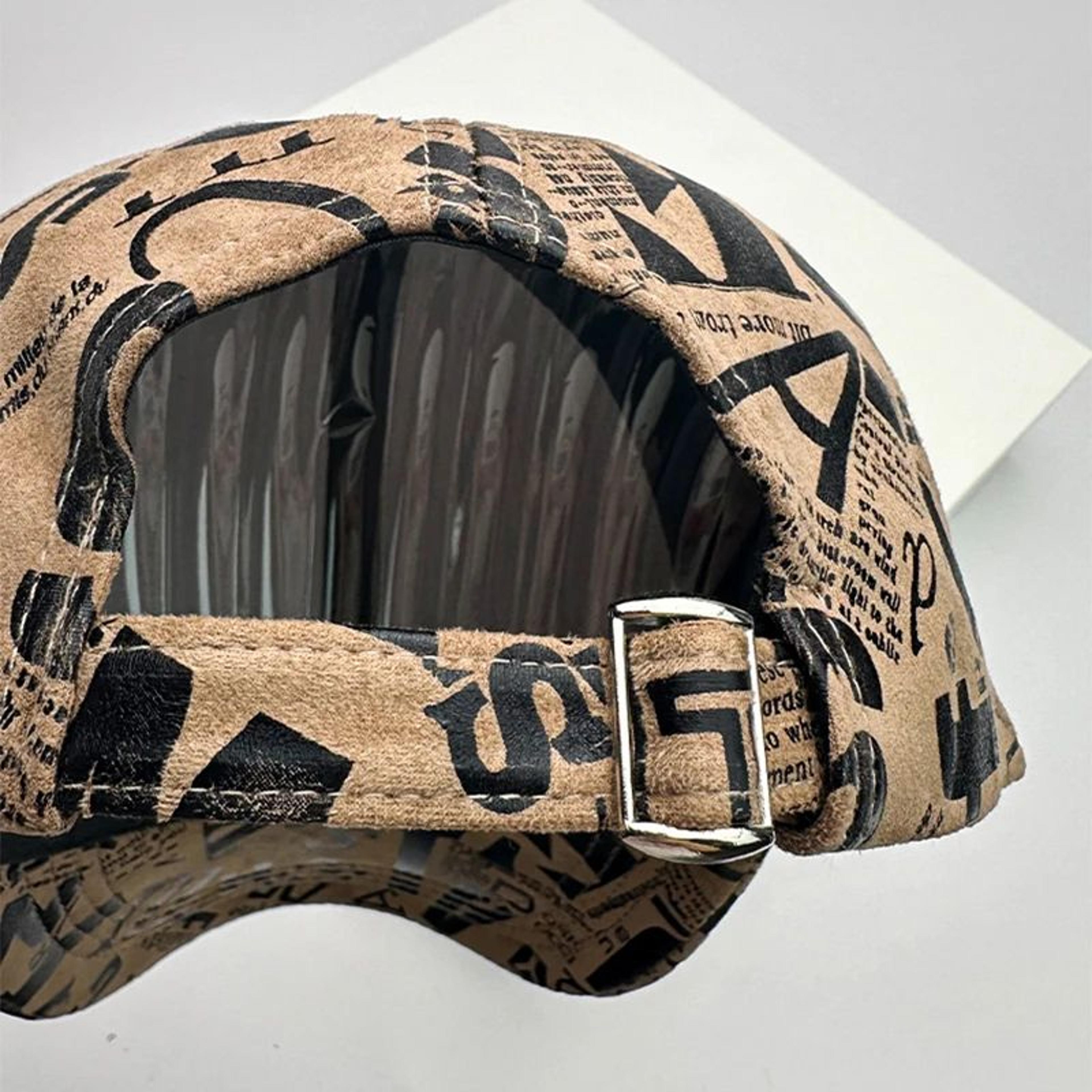 Kpop Graffiti Letter Vegan Leather Baseball Cap 5
