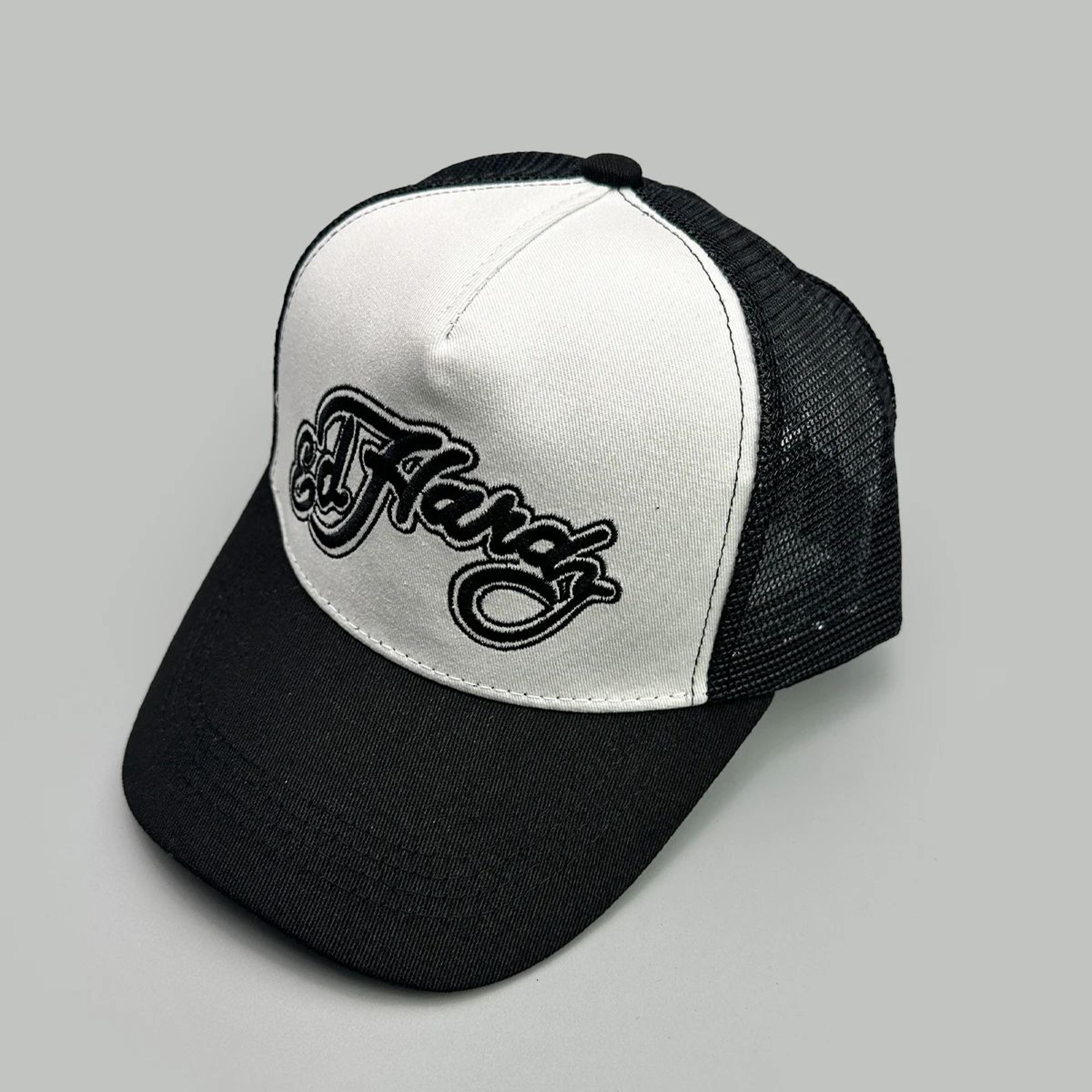Color Block Letter Embroidery Mesh Trucker Cap 7