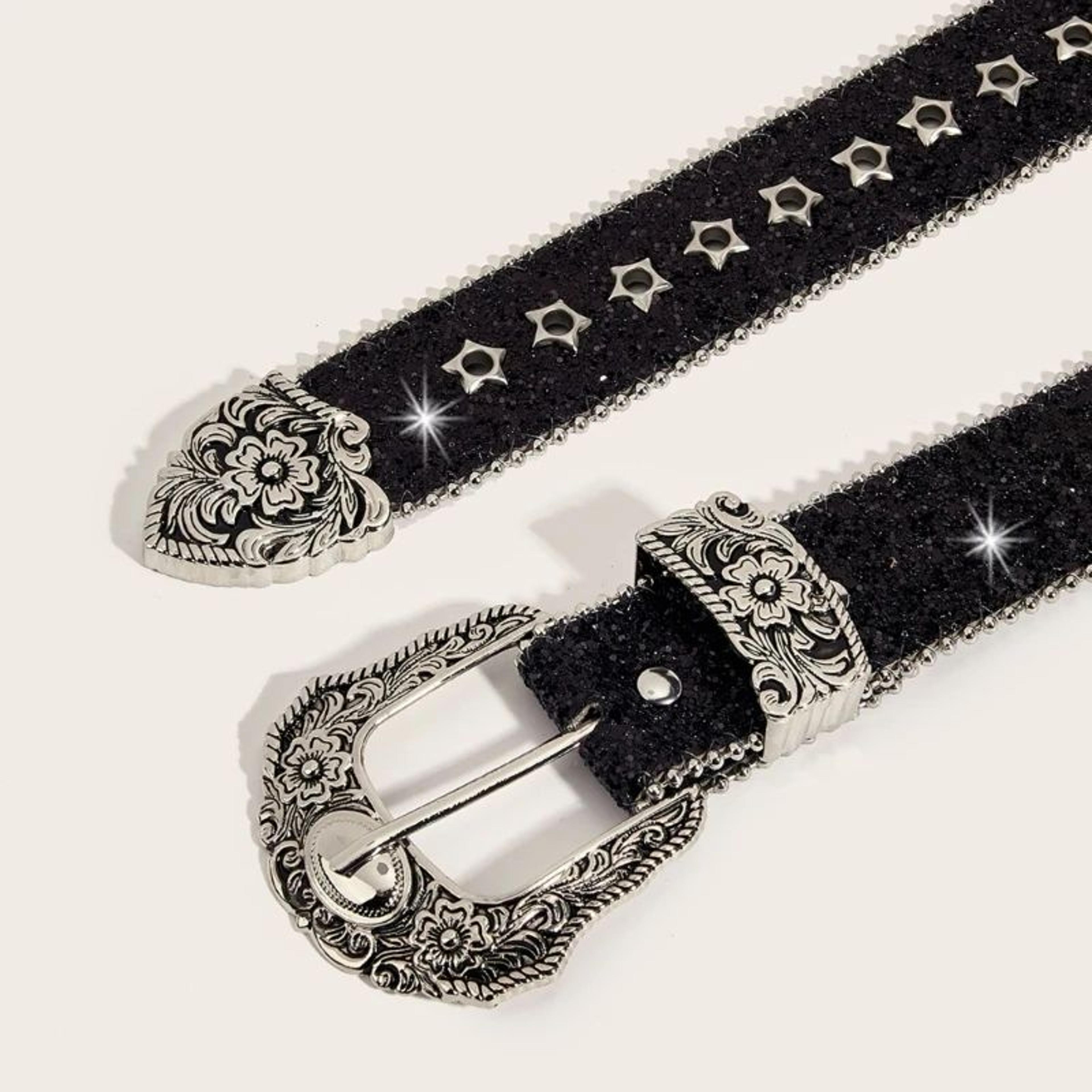 Glitter Sequined Waist Belt With Sparkling Buckle 6