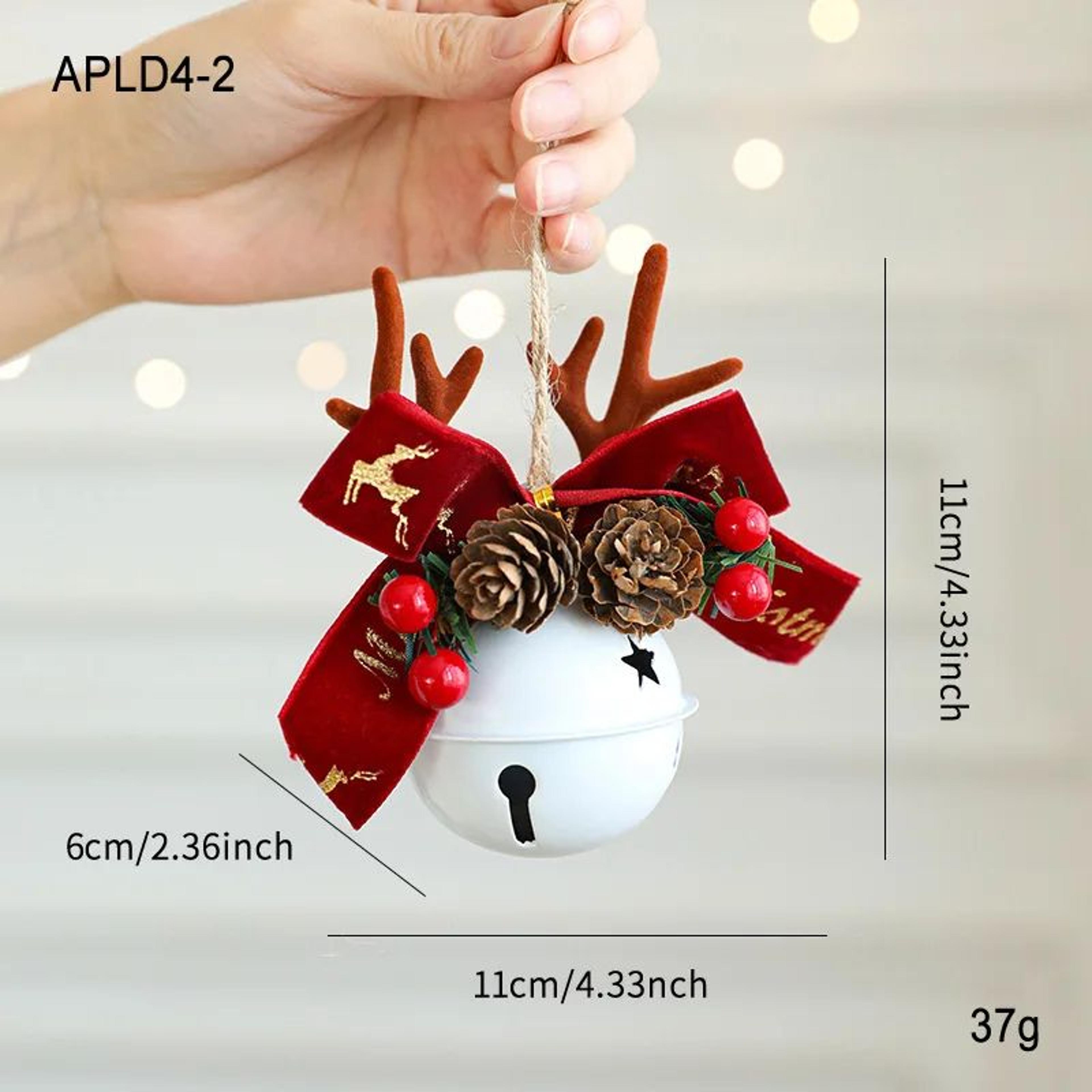 Christmas Bell Antlers Pinecone Hanging Ornament Decor 16