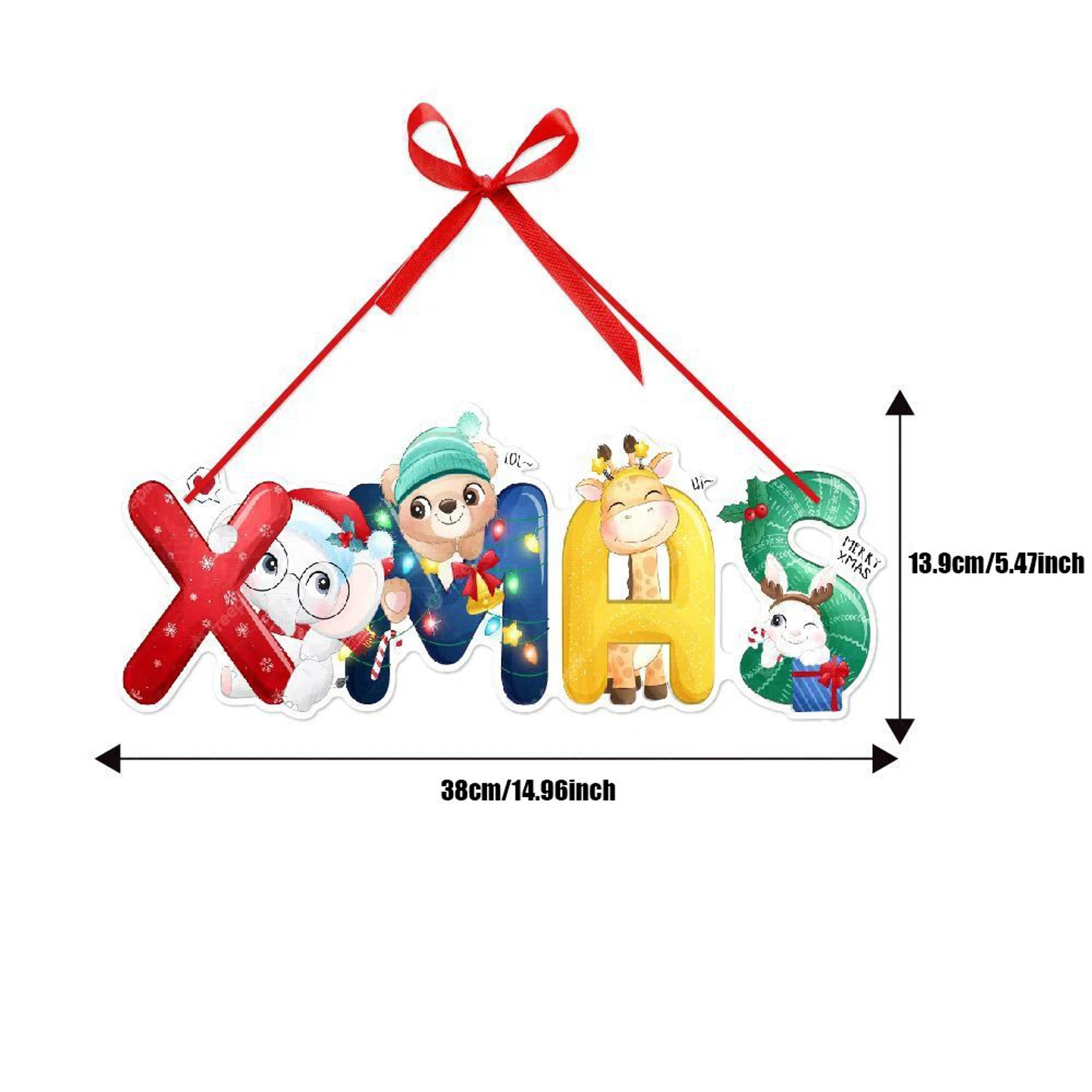 Christmas Door Hanging Paper Banner Santa Snowman Car Decor 7