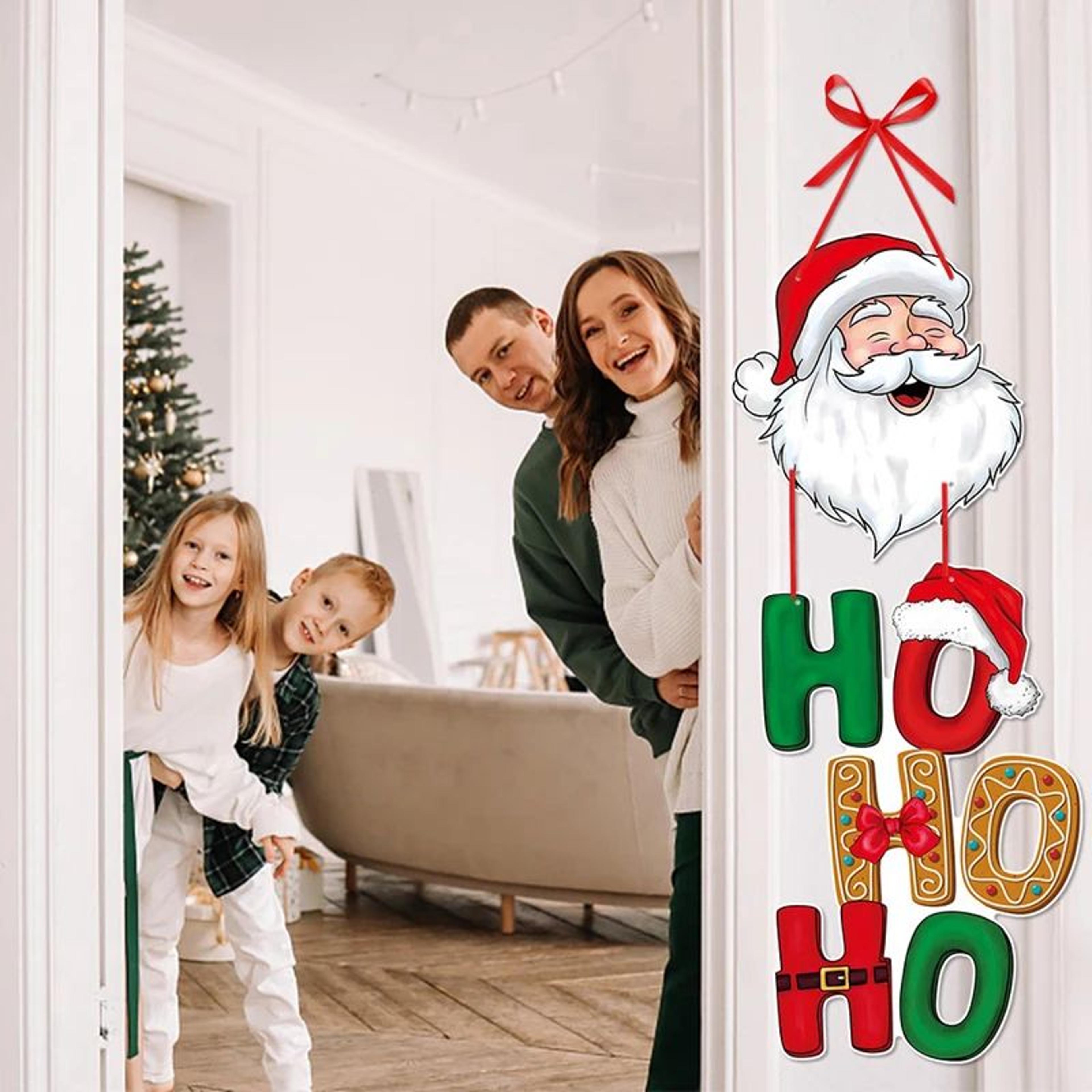 Merry Christmas Santa Snowman Door Hanging Ornament 2