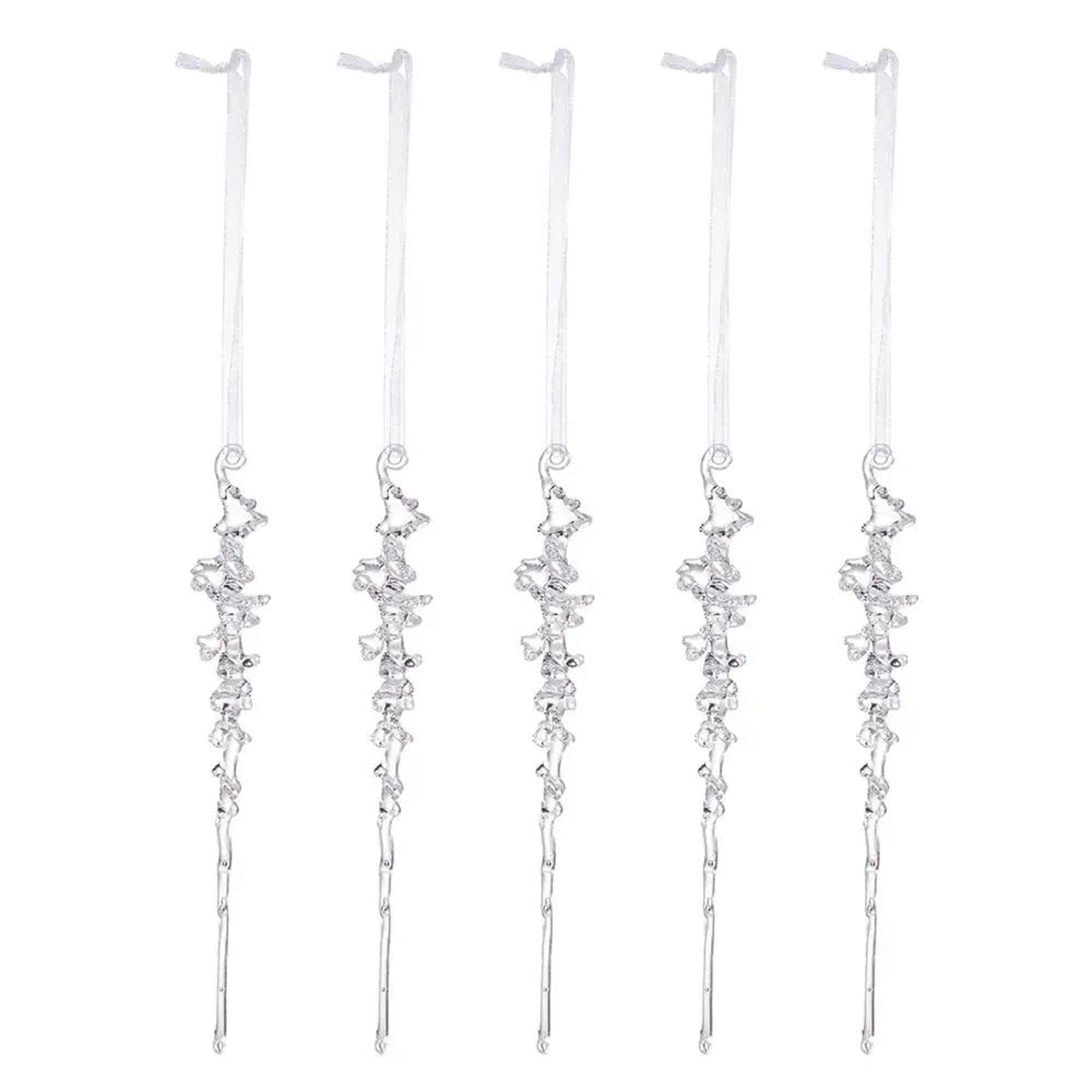 Acrylic Ice Cone Christmas Hanging Ornaments Set 6