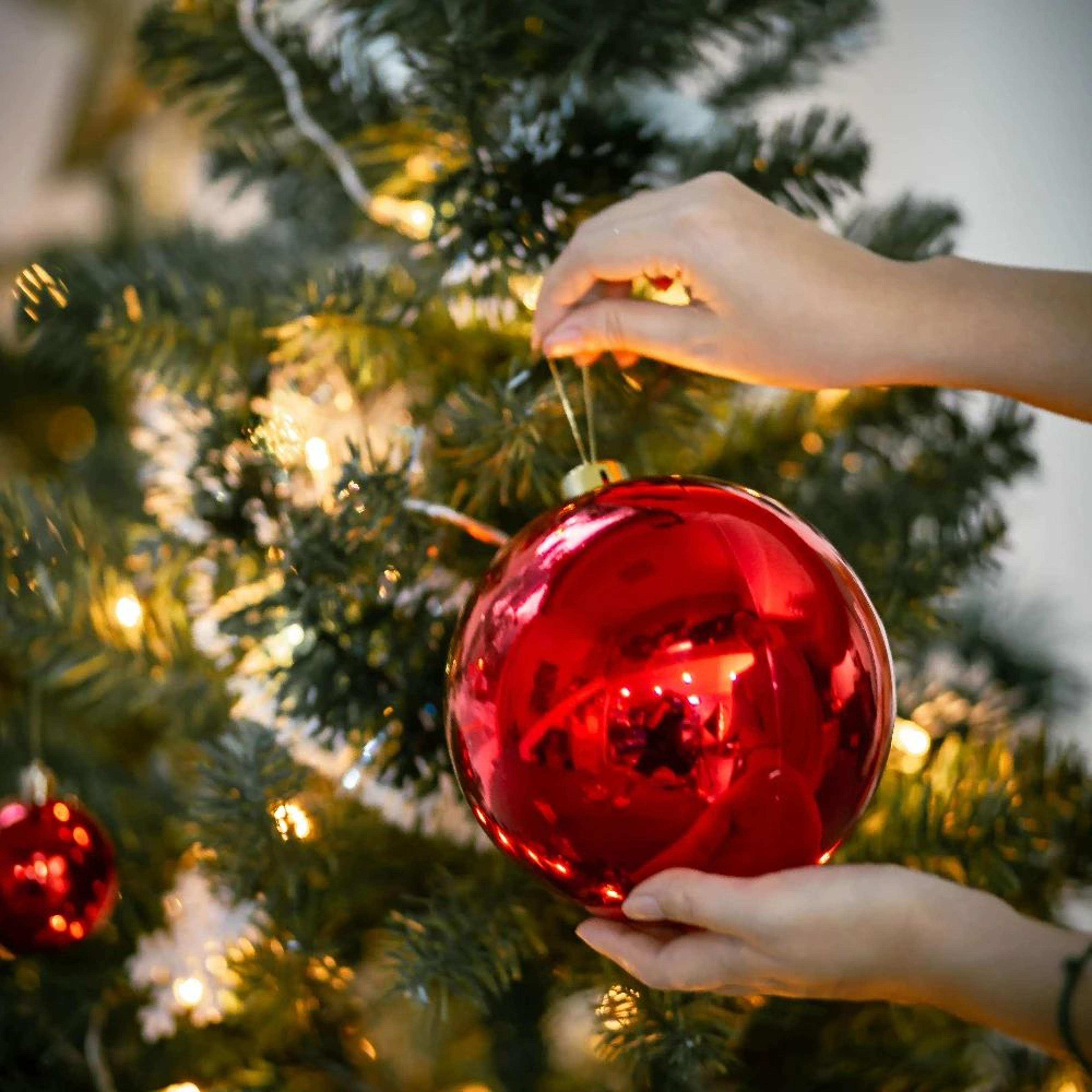 Large Colorful Christmas Ball Ornaments Set Of 3 1