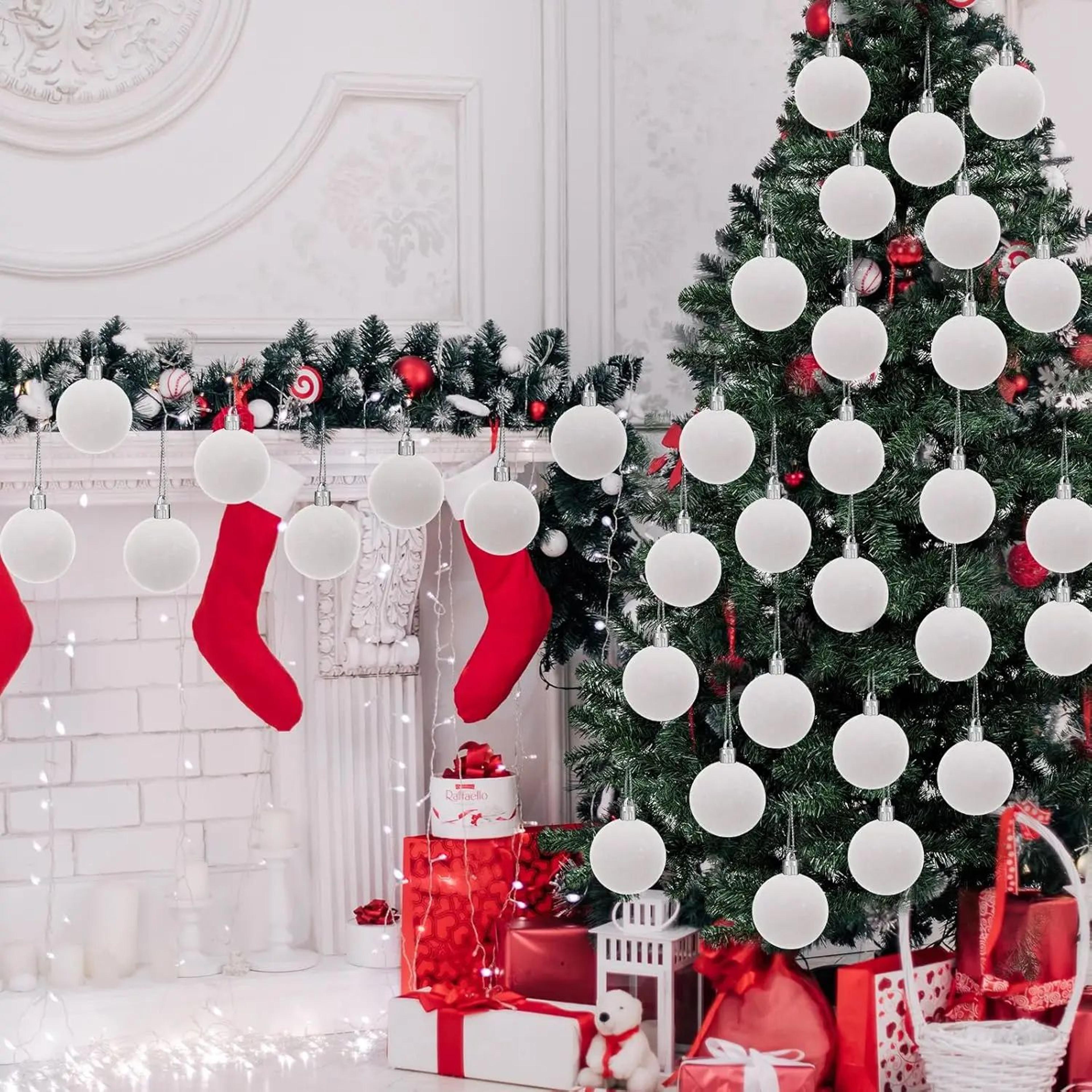 Wine Red Velvet Christmas Ball Tree Ornaments 4